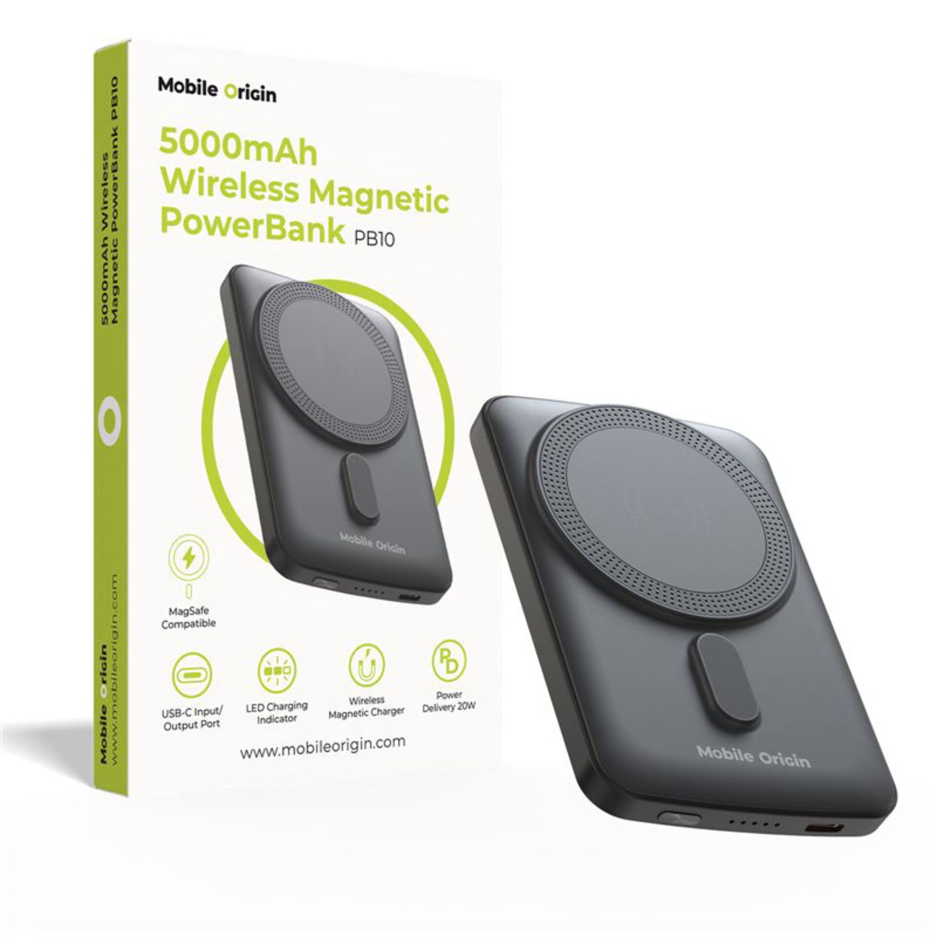 Powerbank, kabellose Ladung, Magnetisch, 5000mAh, USB-C
