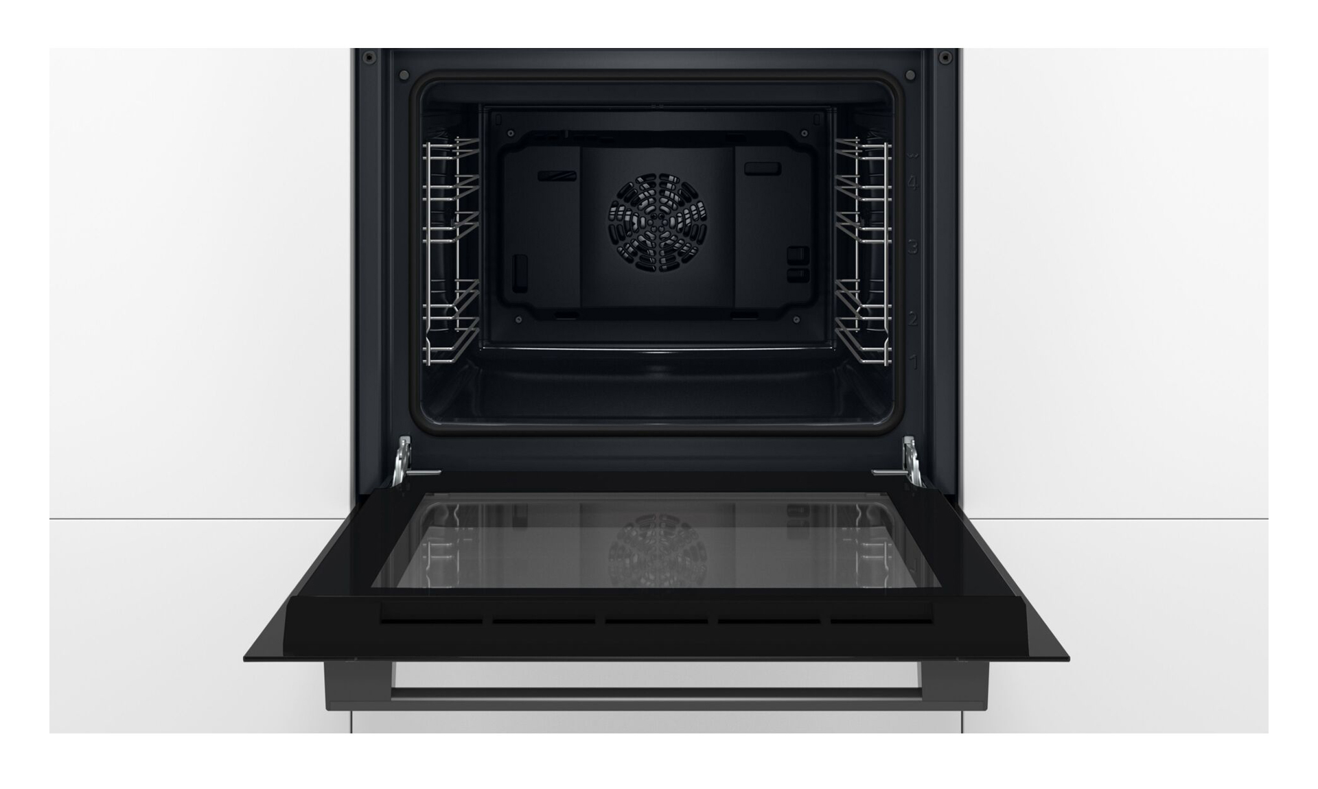 backofen, einbauofen, türglas, backkammer, spinventilatoren