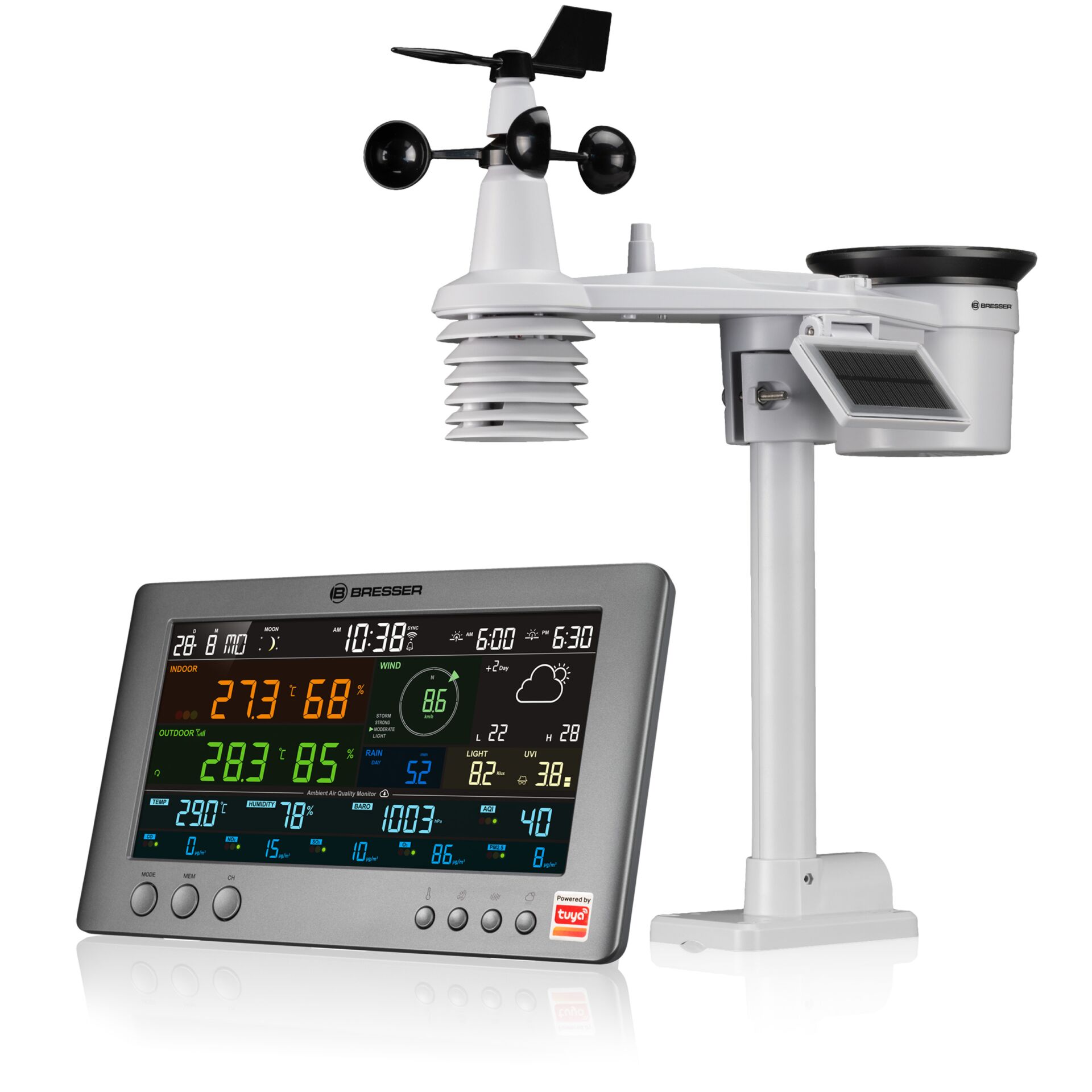Wetterstation, Wetterstation mit Display, Outdoor-Wetterstation, Wetterdaten-Anzeige, Anemometer-System