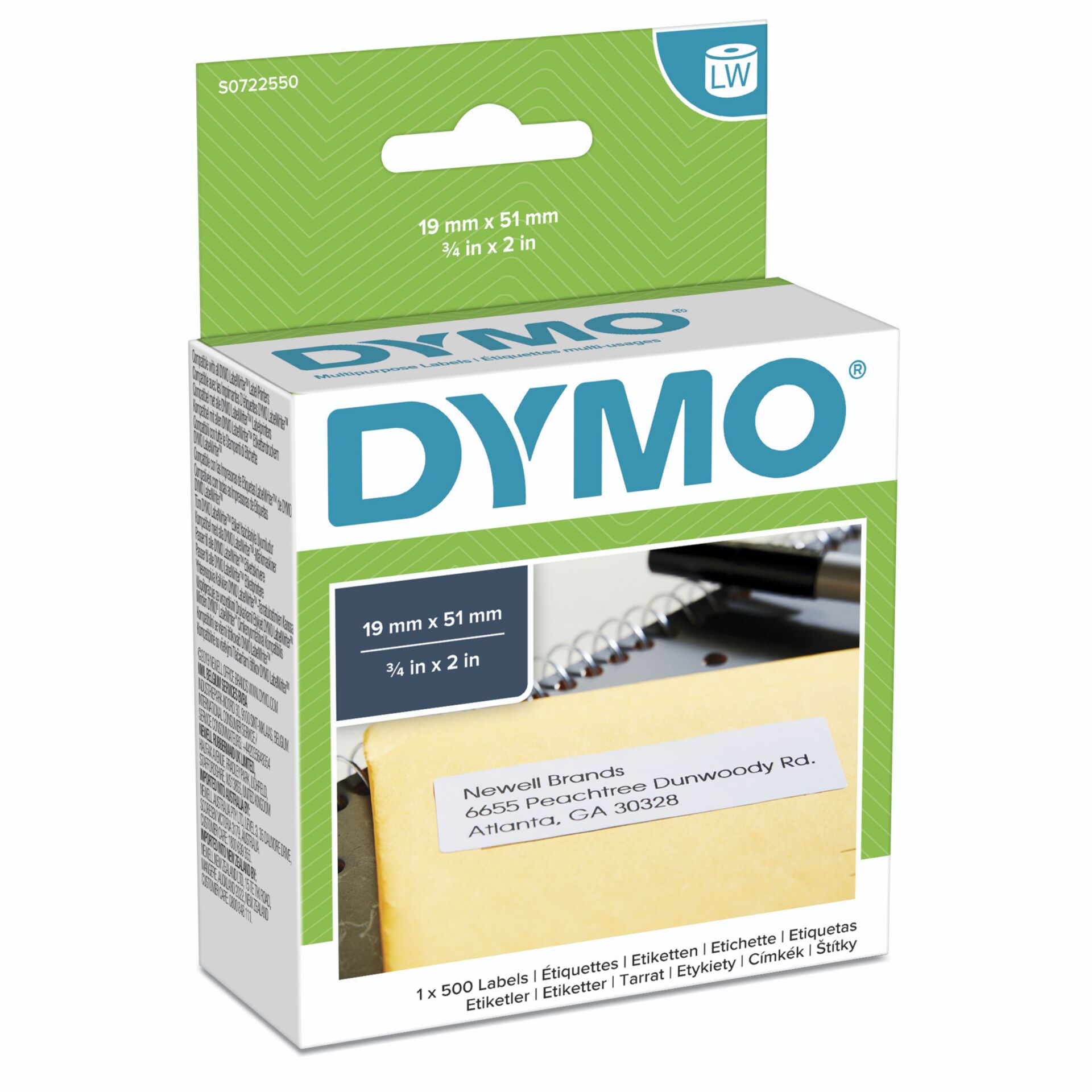 Dymo Vielzweck-Etiketten  19 x 51 mm weiß 500 St.    11355