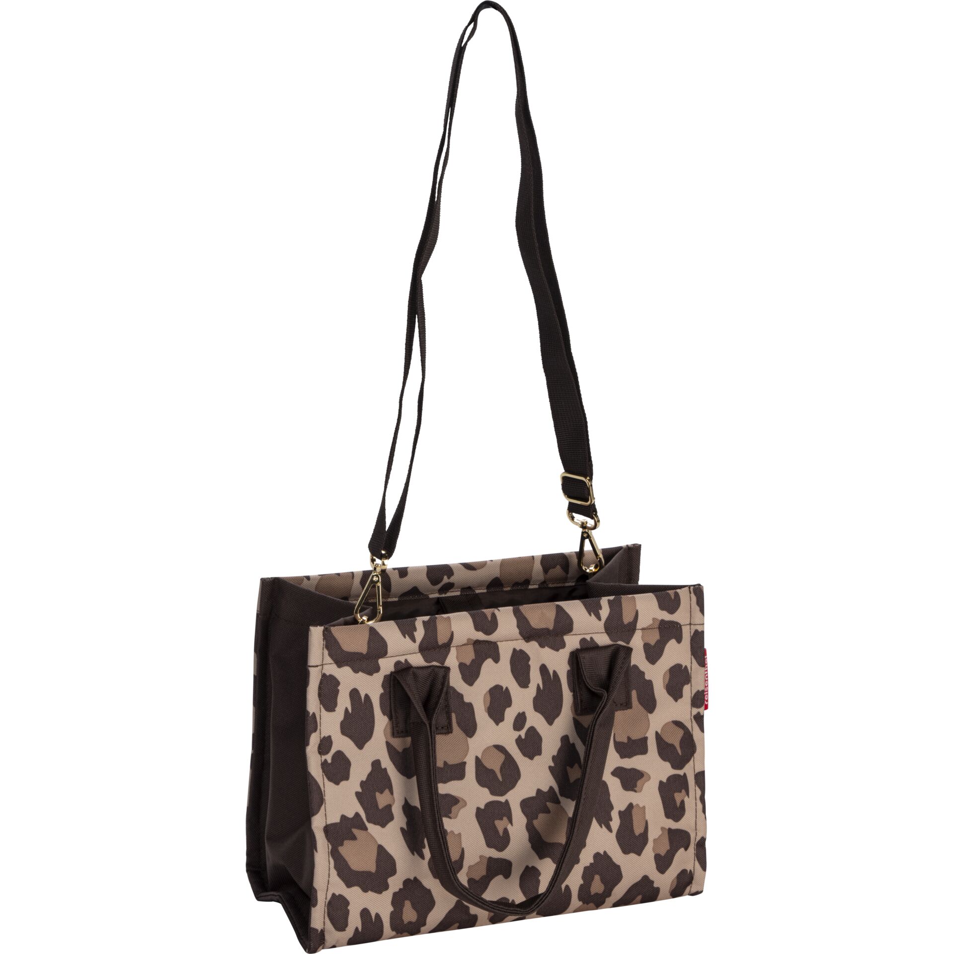 Tasche, Tote, Leopardenmuster, Lederoptik, Schulterriemen