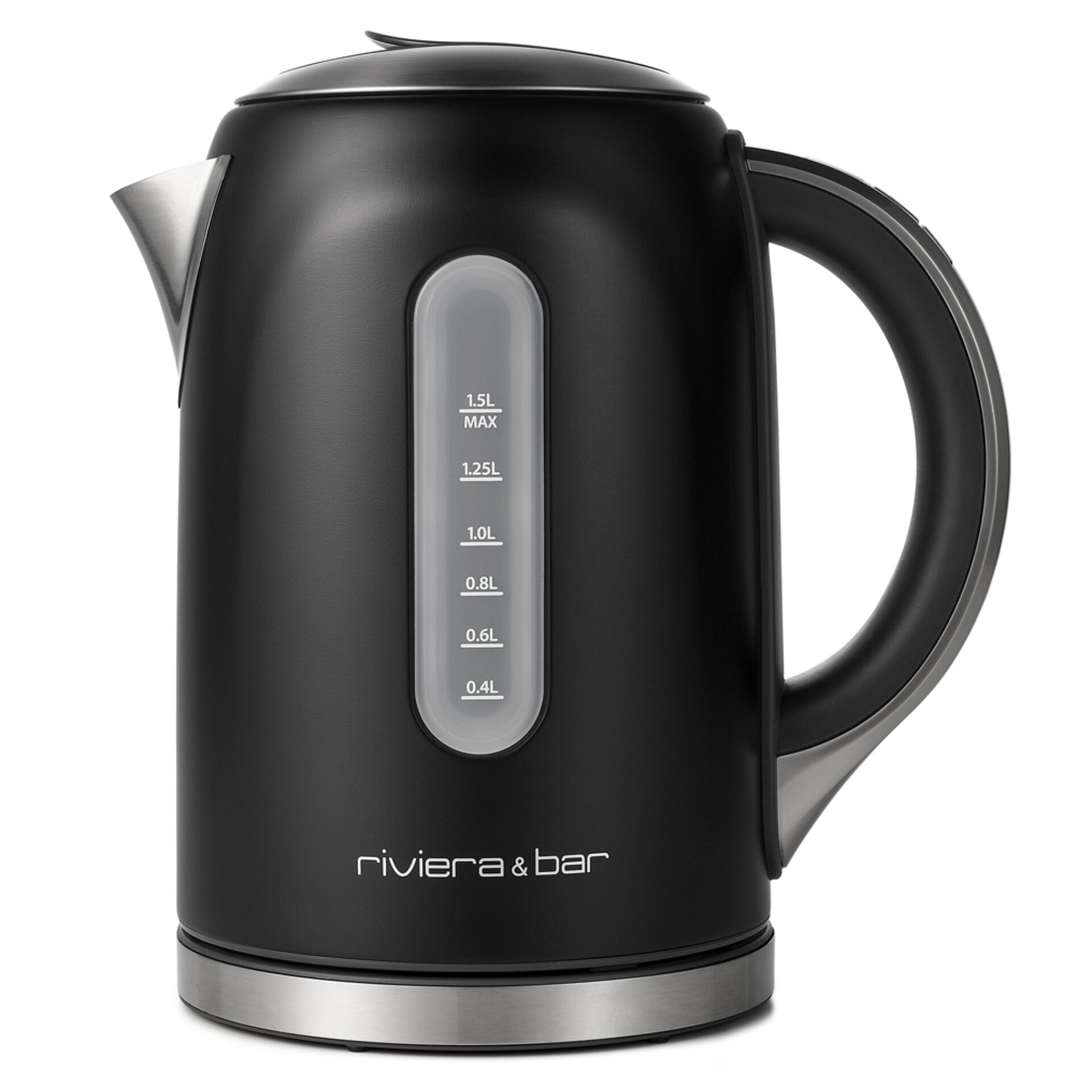 elektrische kaffeemaschine, wasserkocher, 1.5L kapasität, schwarz, edelstahl spout