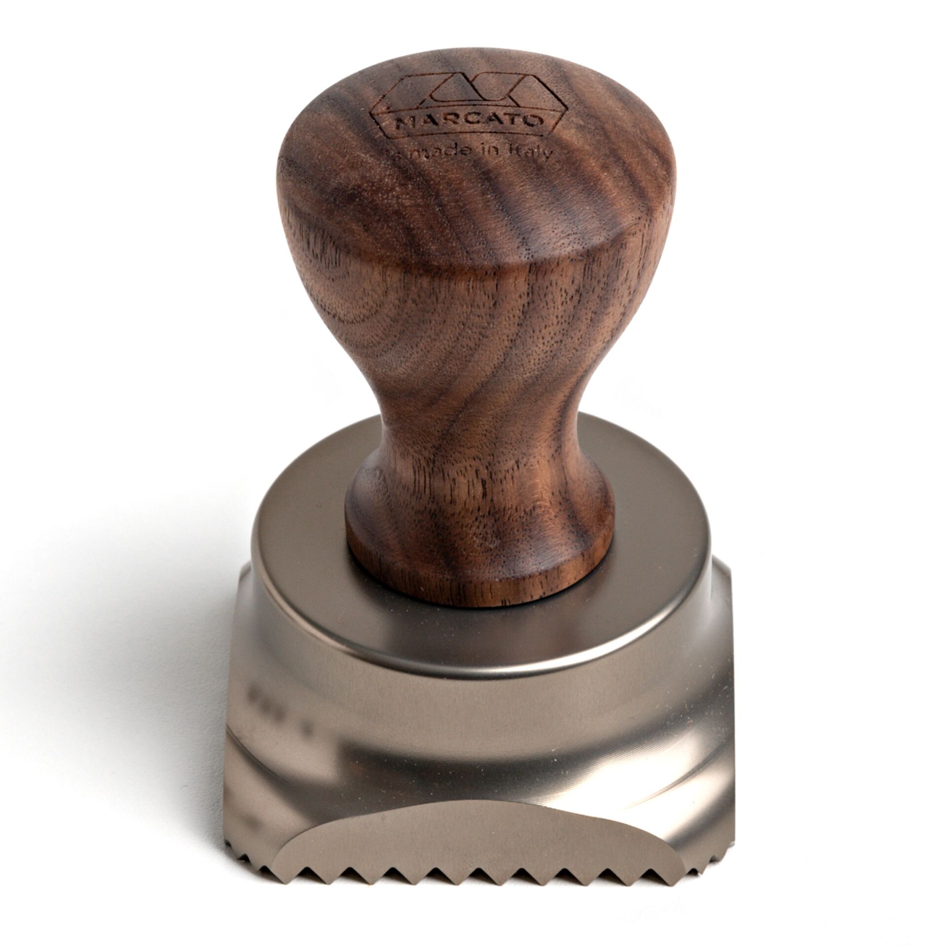 Kaffeemaschine, Stempel, Holzgriff, Metallbasis, Gepunktet?
