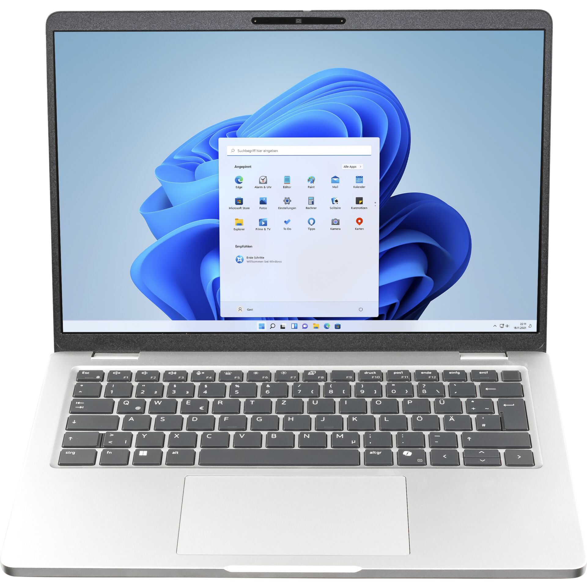 laptop, silber, Tastatur, Windows, Bildschirm