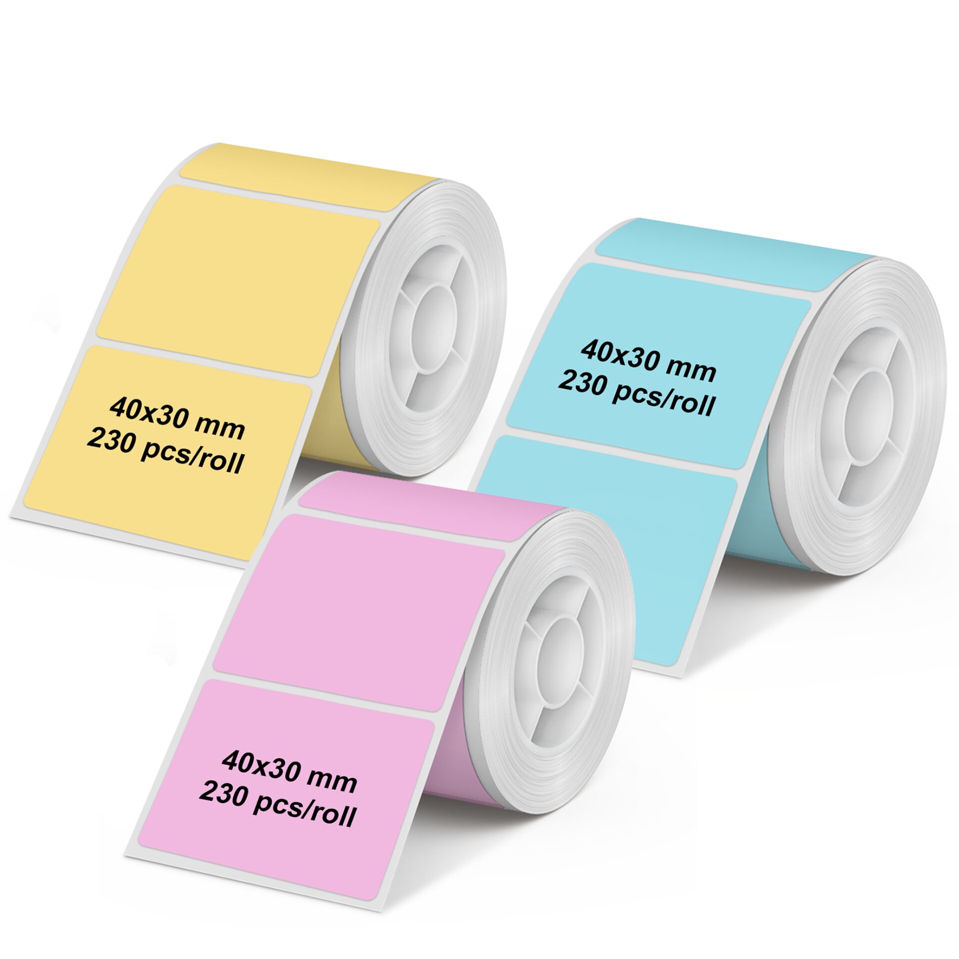 Etikettenrolle, Aufkleber, Selbstklebende Labels, 40x30 mm, 230 pcs/roll