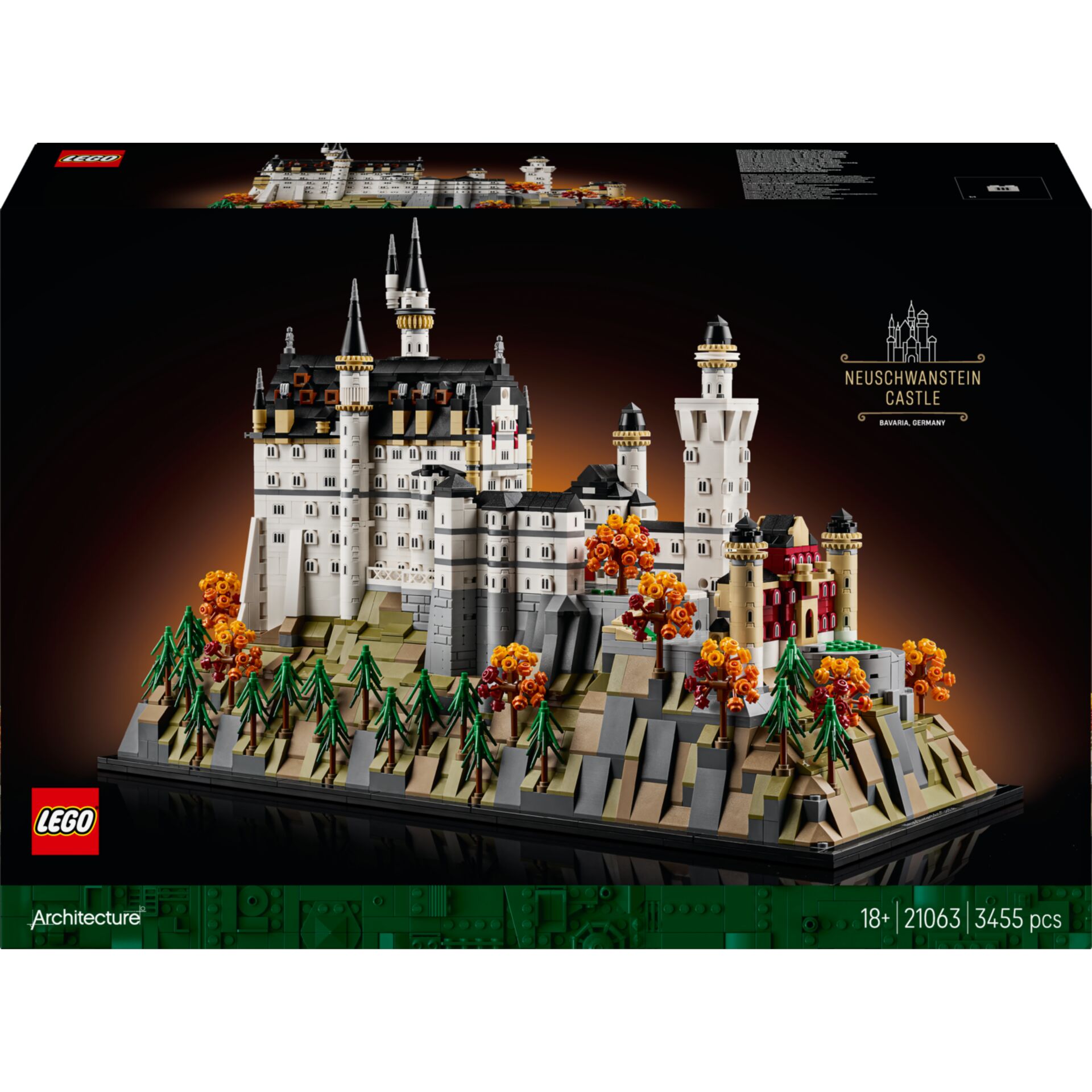 lego, architektur,  castle, neuschwanstein, modell