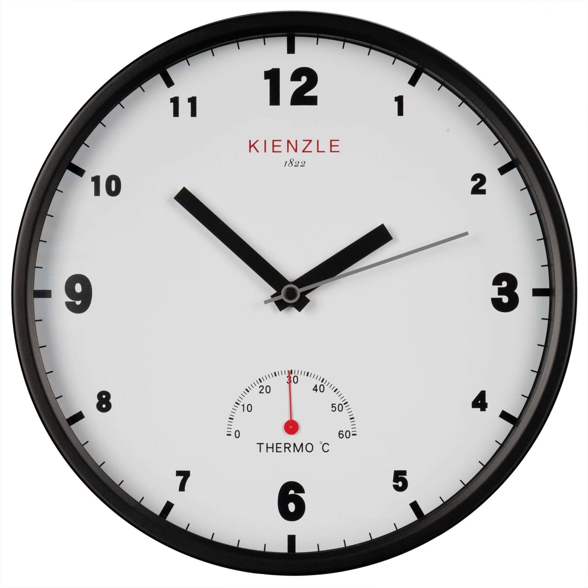 Wanduhren, Wandclock, Thermometer, große Ziffern, Quarzzeitmesser