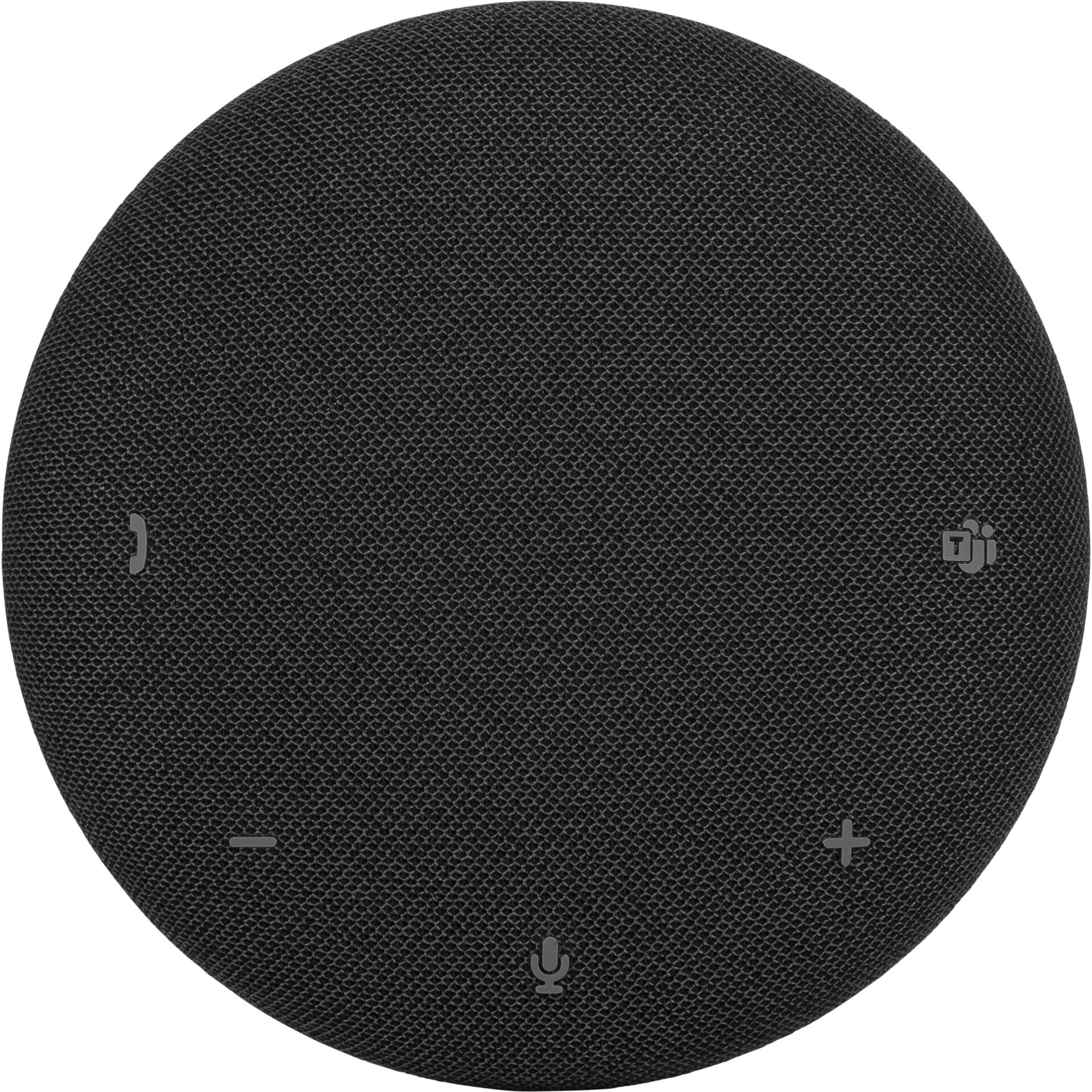 intelligent Lautsprecher, runder Lautsprecher, Mesh-Gewebe, schwarz, Lautstärkeregler