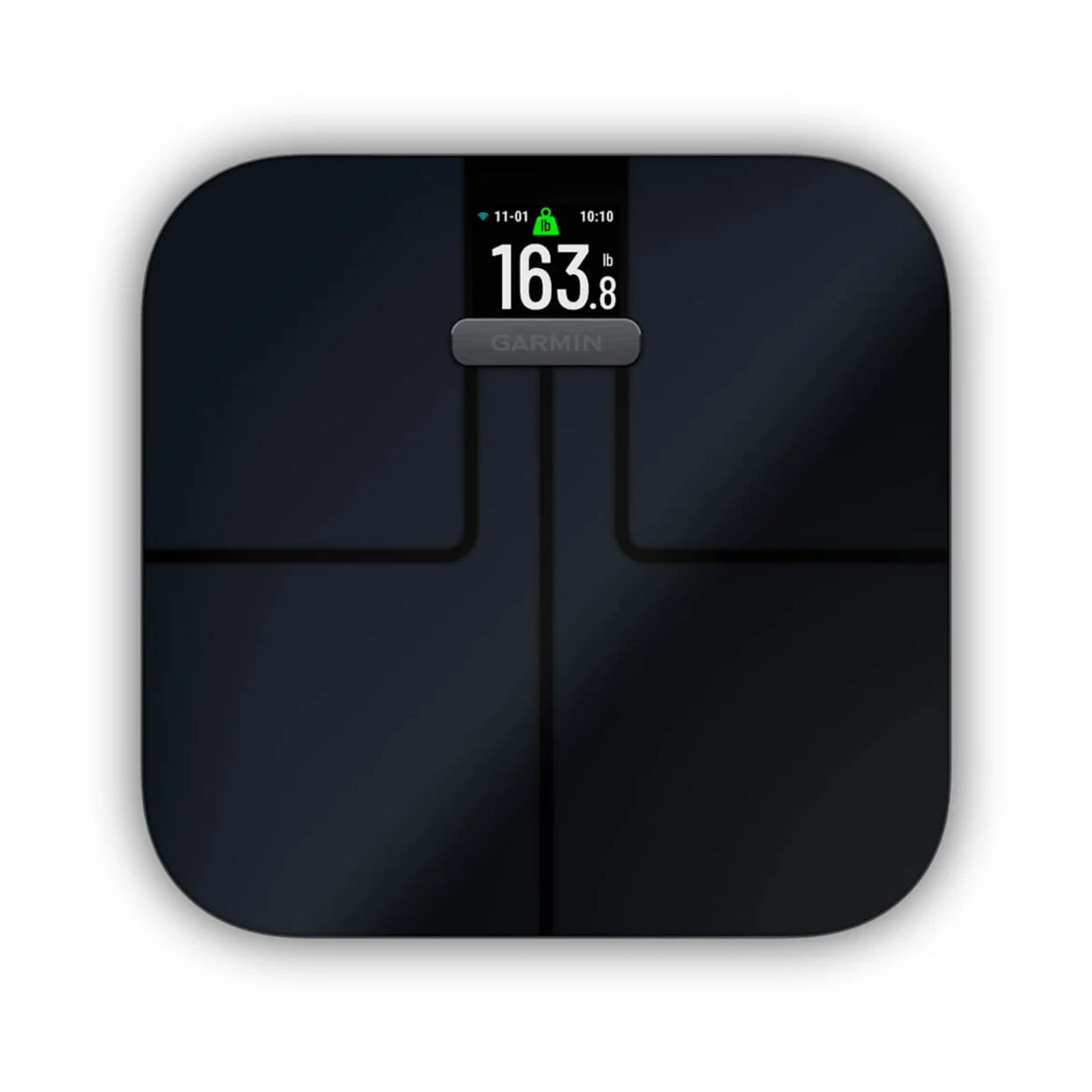Körperwaage, Gewichtsmessung, Bluetooth-Waage, Schwarz, Garmin-Display