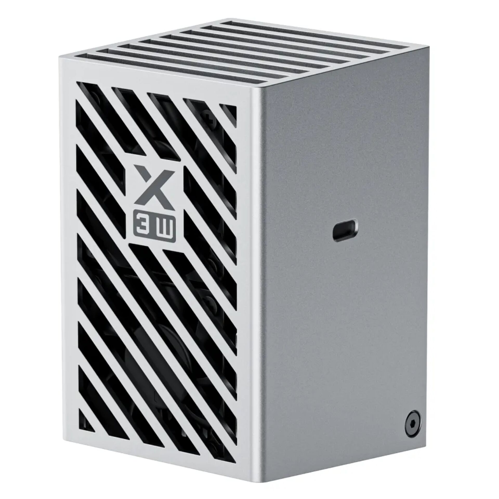 Mini-PC-Gehäuse, Kompakte Bauform, Belüftete Hülle, Metallgehäuse, Grau
