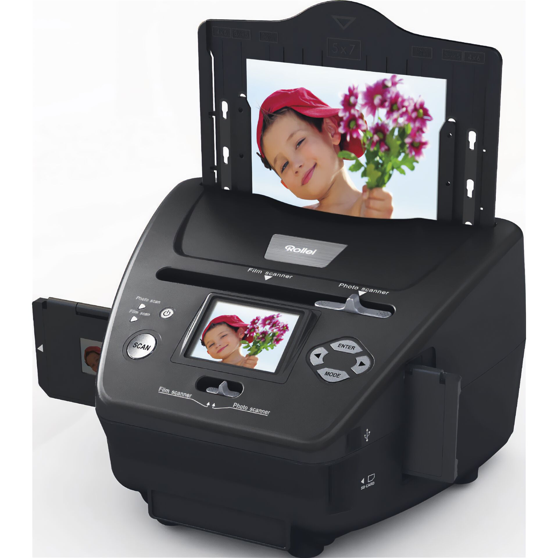 Filmscanner, Fotodrucker, Foto-Scanner, SD-Kartenfach, Papierfach
