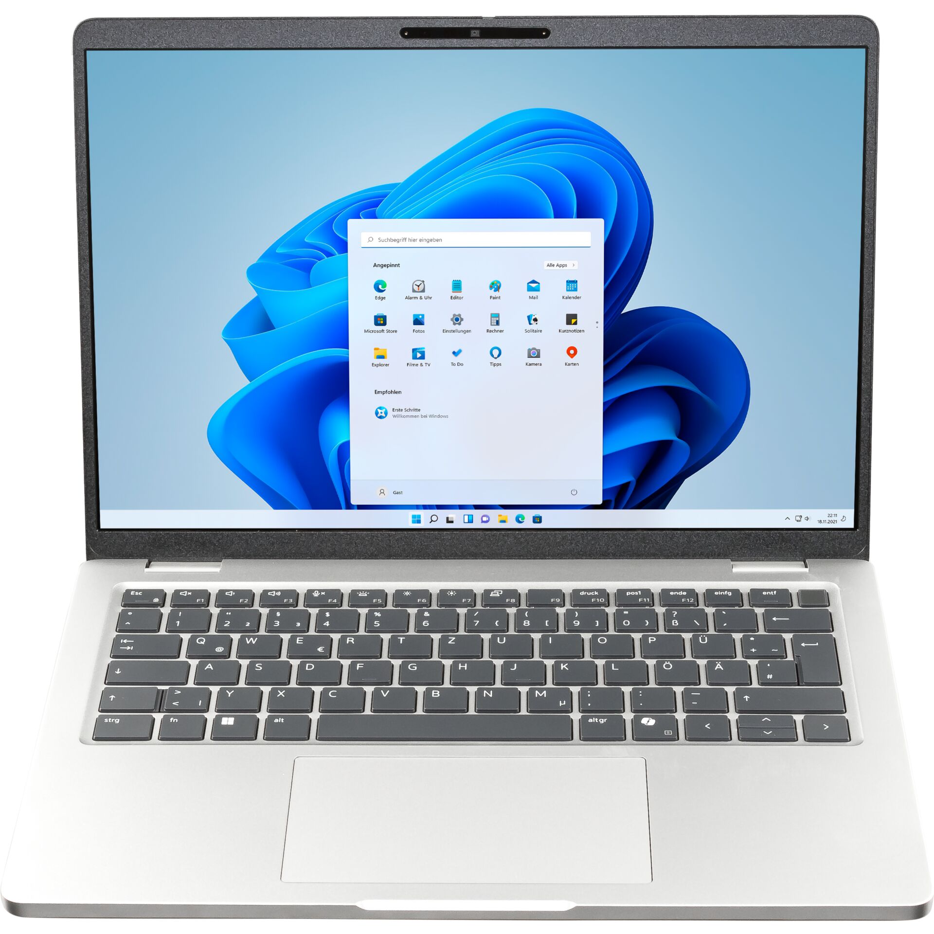 laptop, notebook, silber, Tastatur, Windows