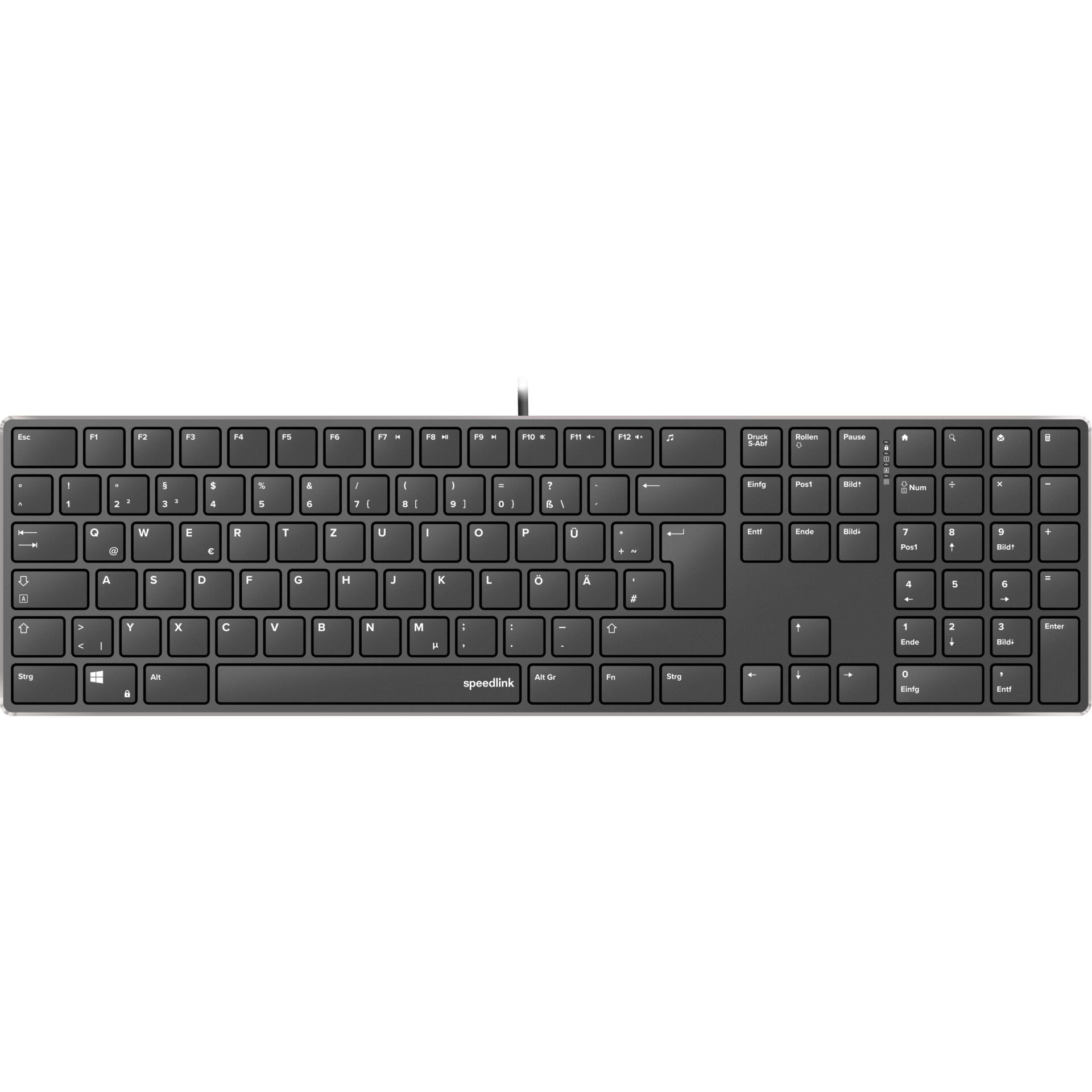 Tastatur, QWERTZ, Kabelgebunden, Schwarz, Full-Size