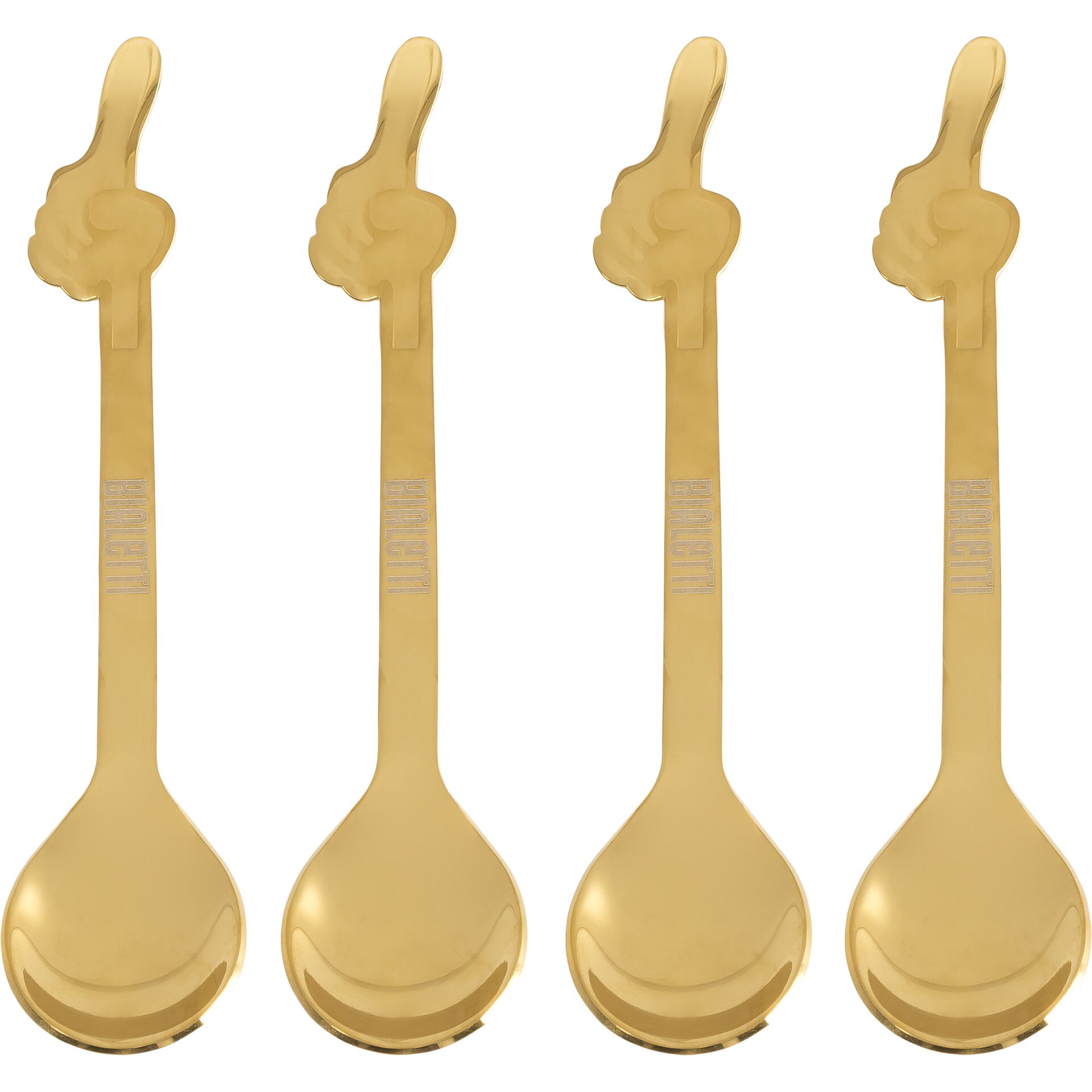 goldene löffel, löffel-set, dekorative löffel, küchenutensil, vier stück