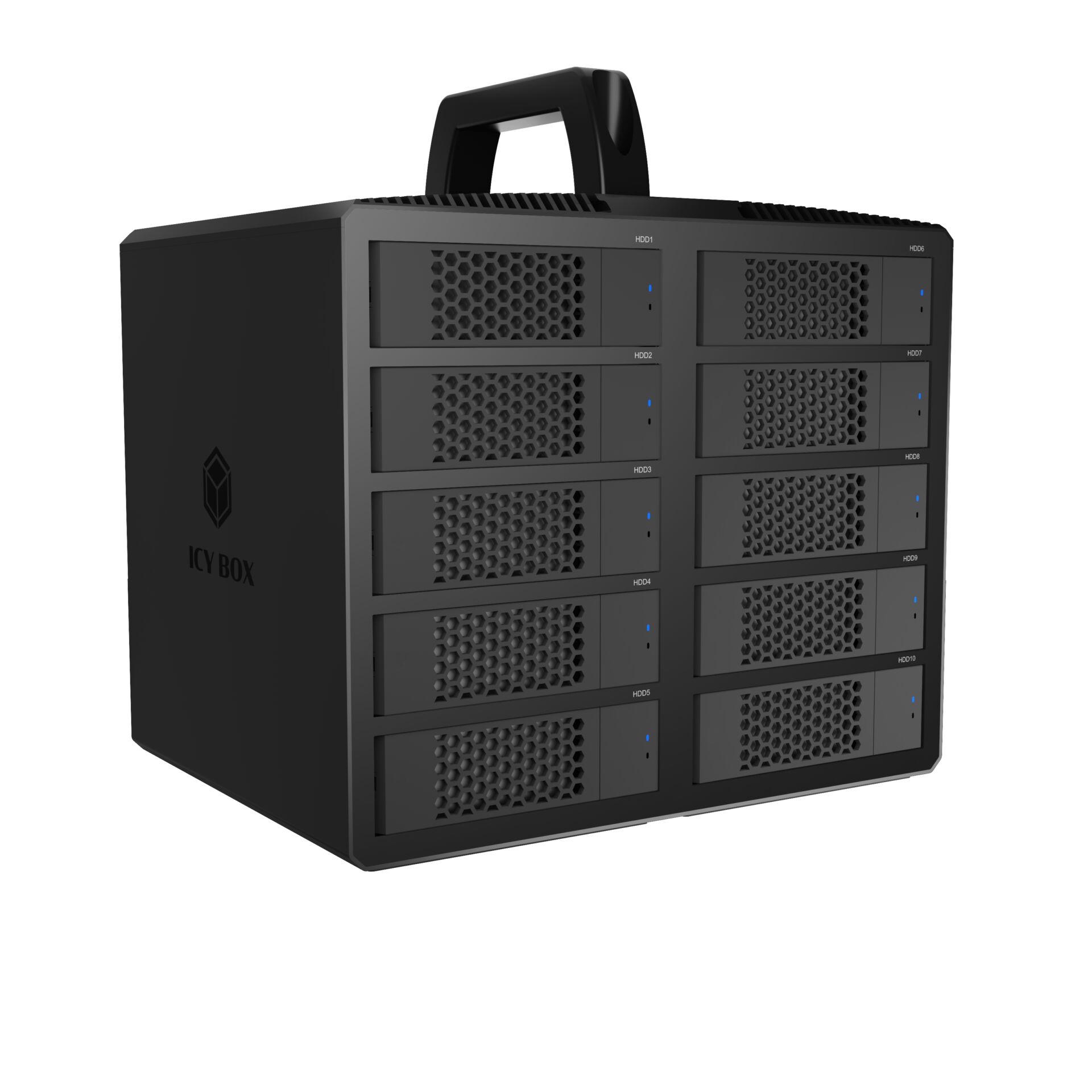 NAS, Speicher, HDD-Schächte, 12-Bay, Schwarz