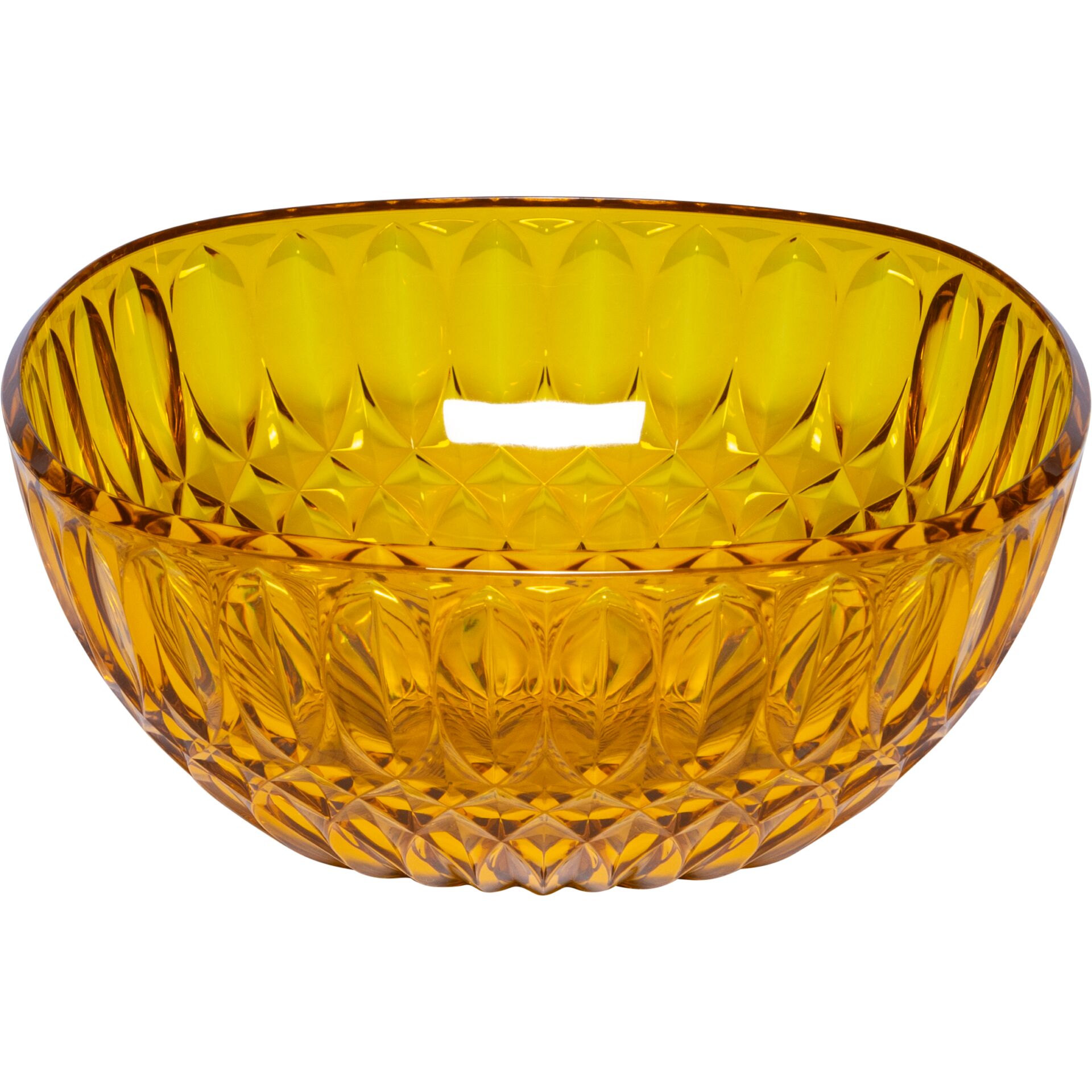 glas schale, bernstein farbe, facettierter musters, zentrale dekoration, servierbehälter