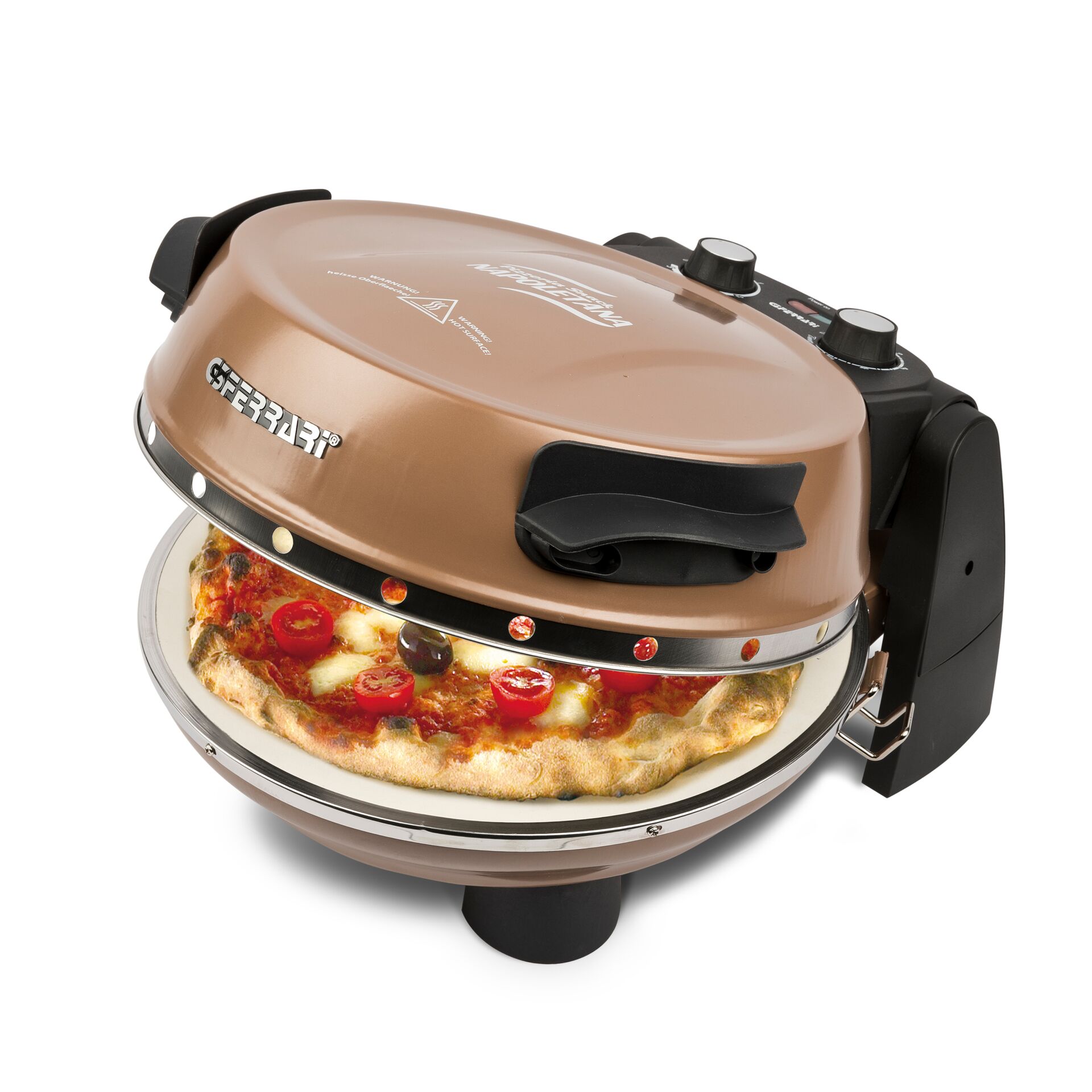 Pizza oven, Countertop, Electric, Kupfer, Glasdeckel