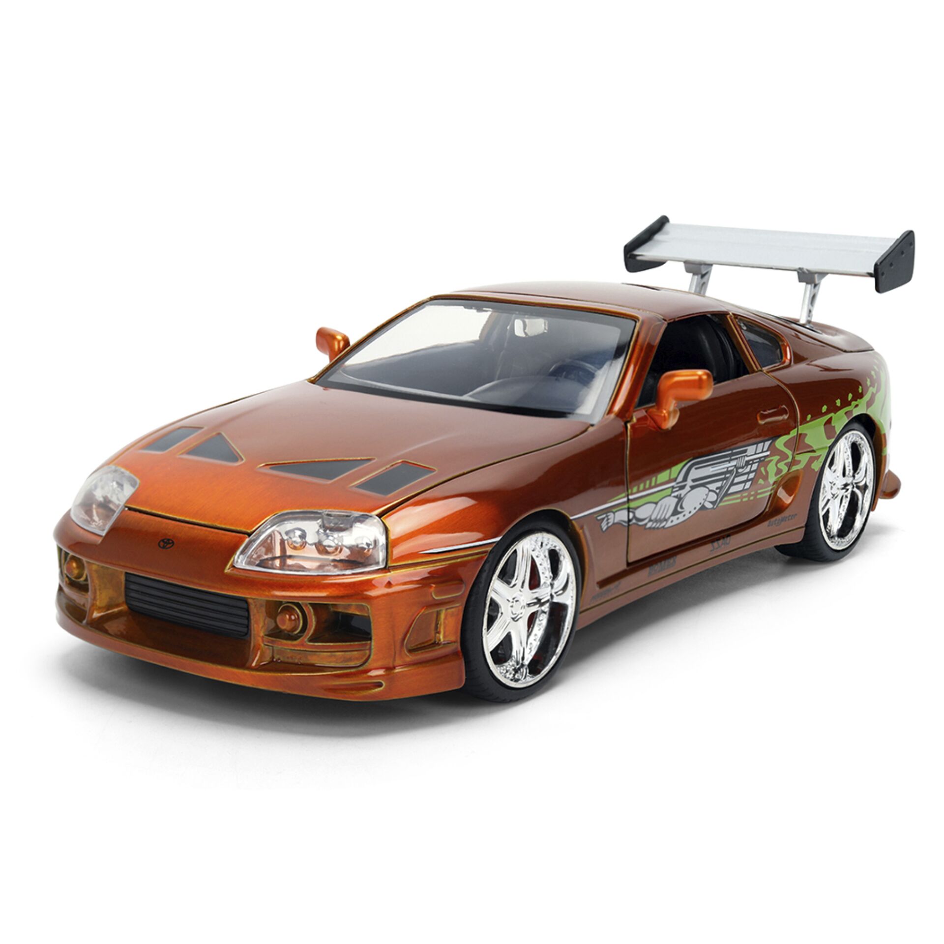 Rennwagen, Modellauto, Spoiler, Lack orange, Chemie grafik