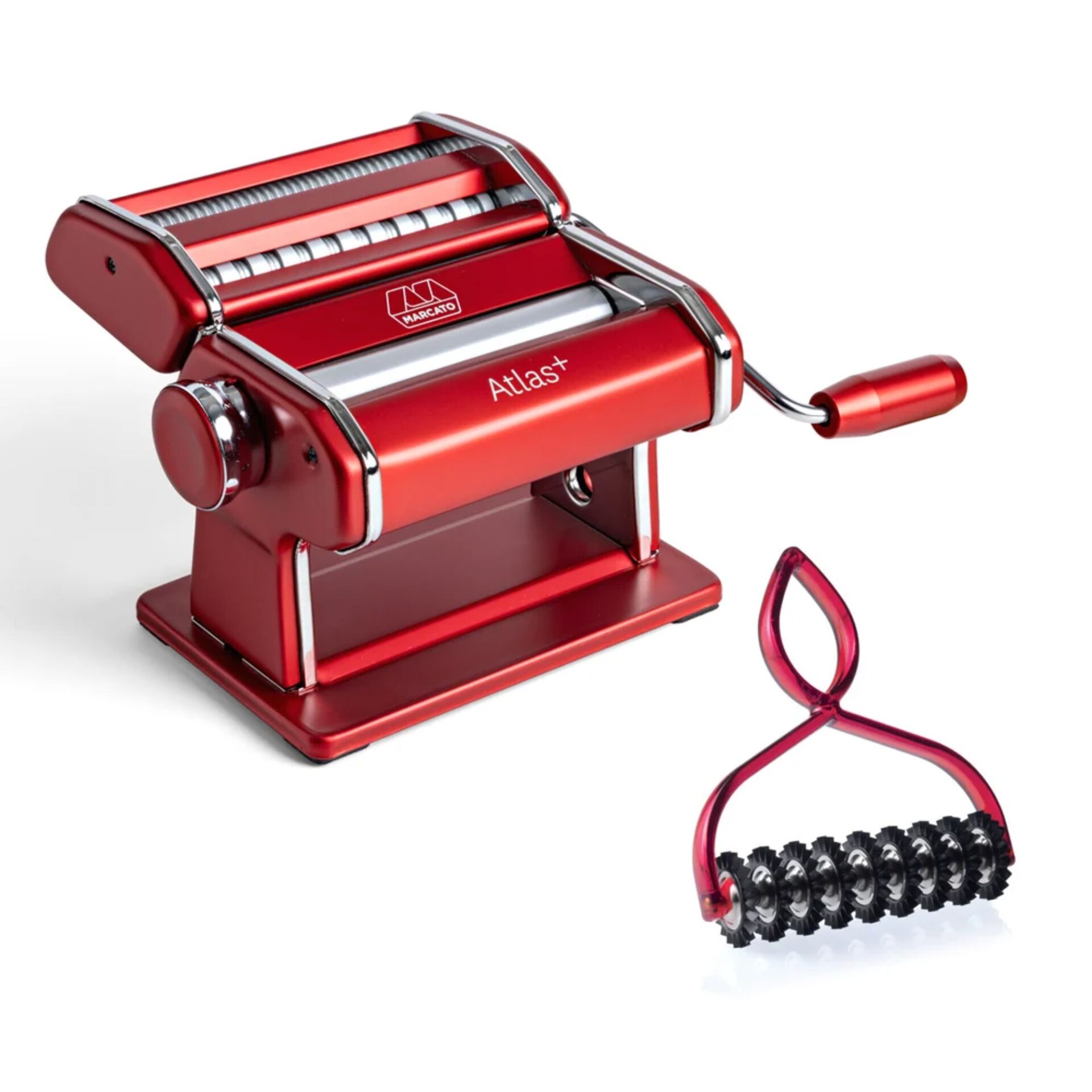 Pasta machine, Nudelmaschine, Rot, Manuelle Bedienung, Nudelroller