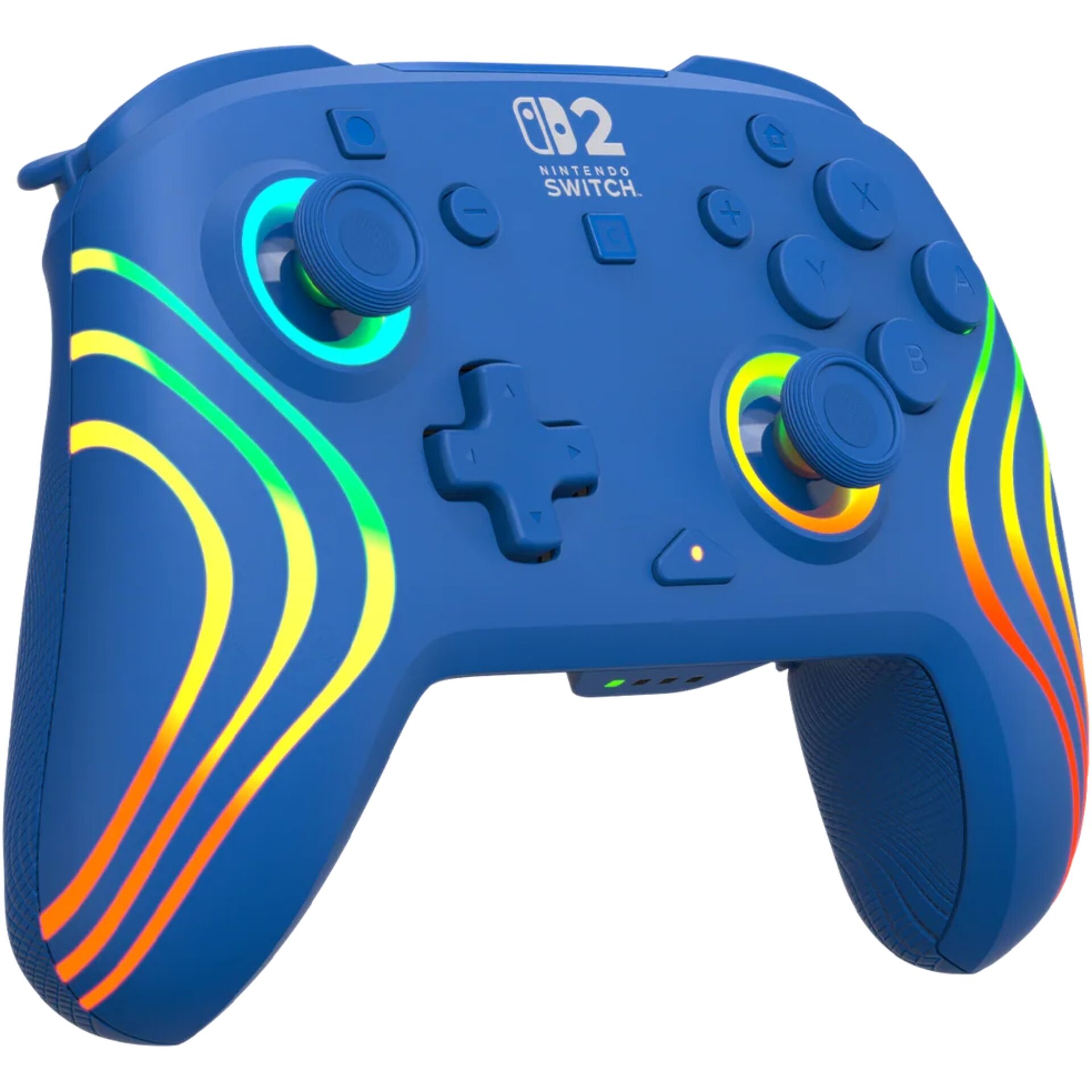 Nintendo Switch Pro Controller, blauer Controller, RGB-Beleuchtung, kabelloser Gamepad, ergonomischer Griff
