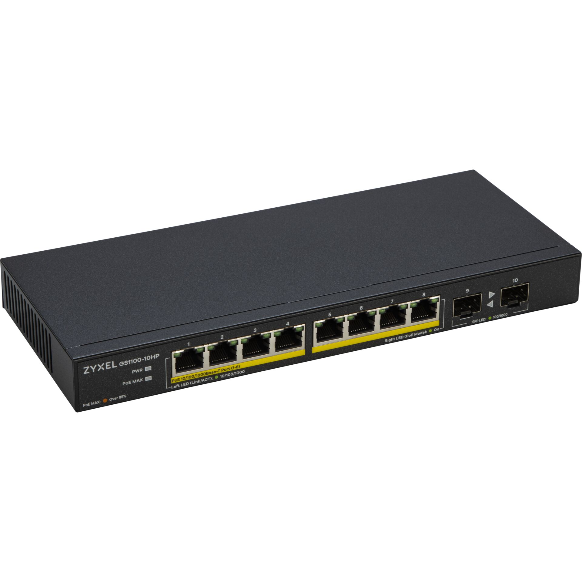 PoE-Switch, Netzwerk-Switch, 8-Port-PoE, Gigabit, Rackmount