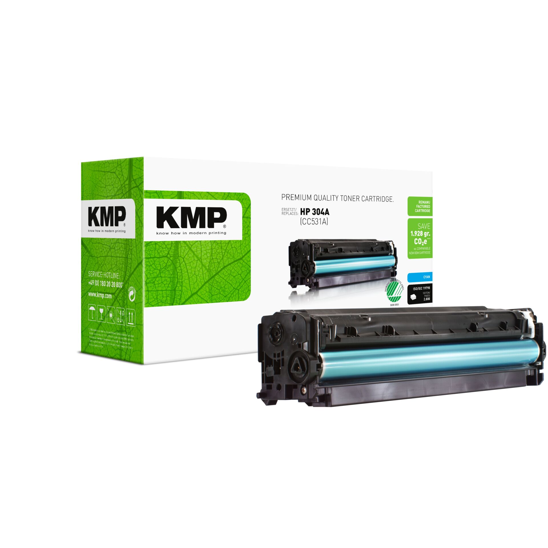 Computerausrüstung, Elektronik, Hardware, Maschine, Adapter, Tonerpatrone, HP 304A, Laserdrucker, Cyan-Trommel, KMP-Verpackung
