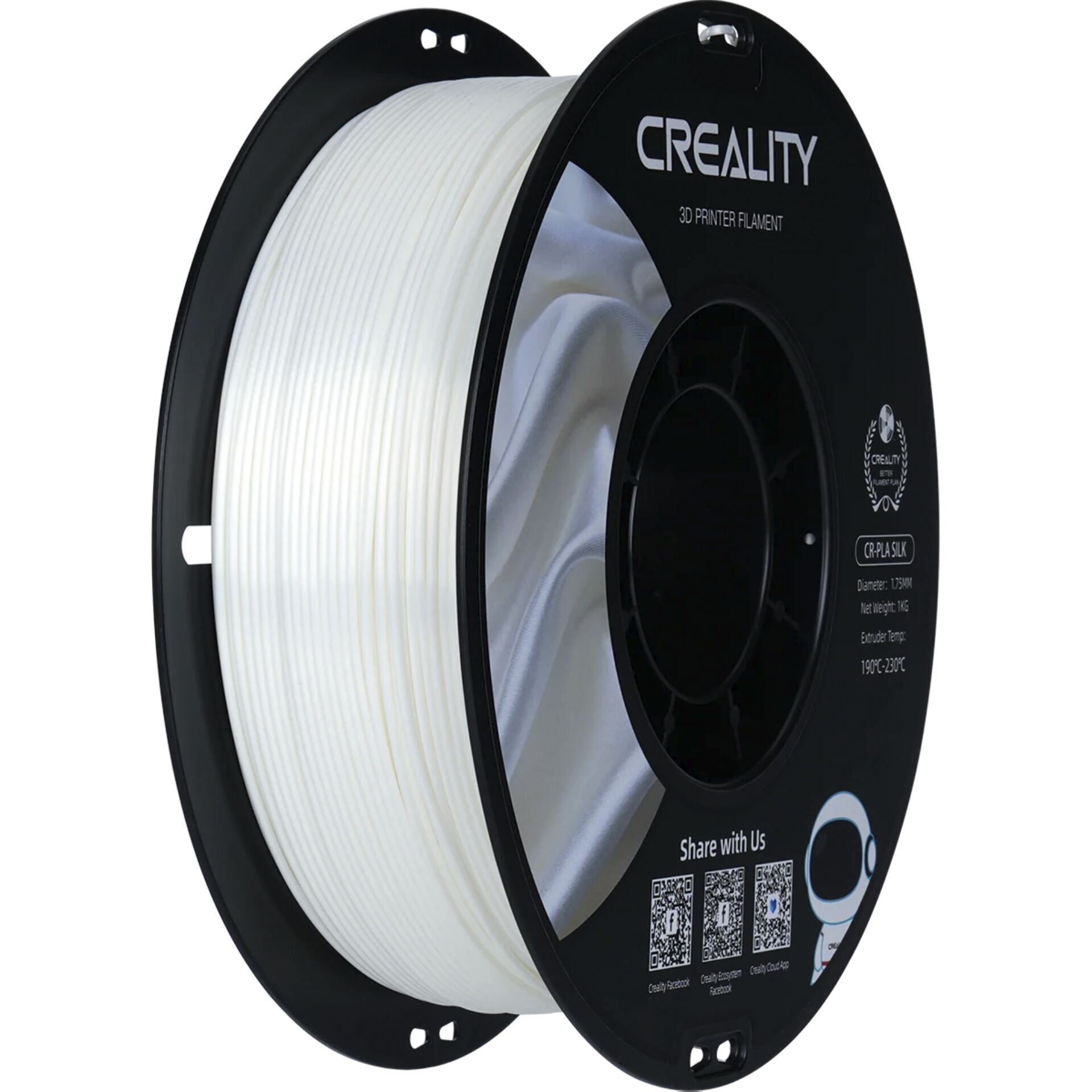 3D-Druck Filament, PLA Filament, Weißes Filament, Spule, Creality