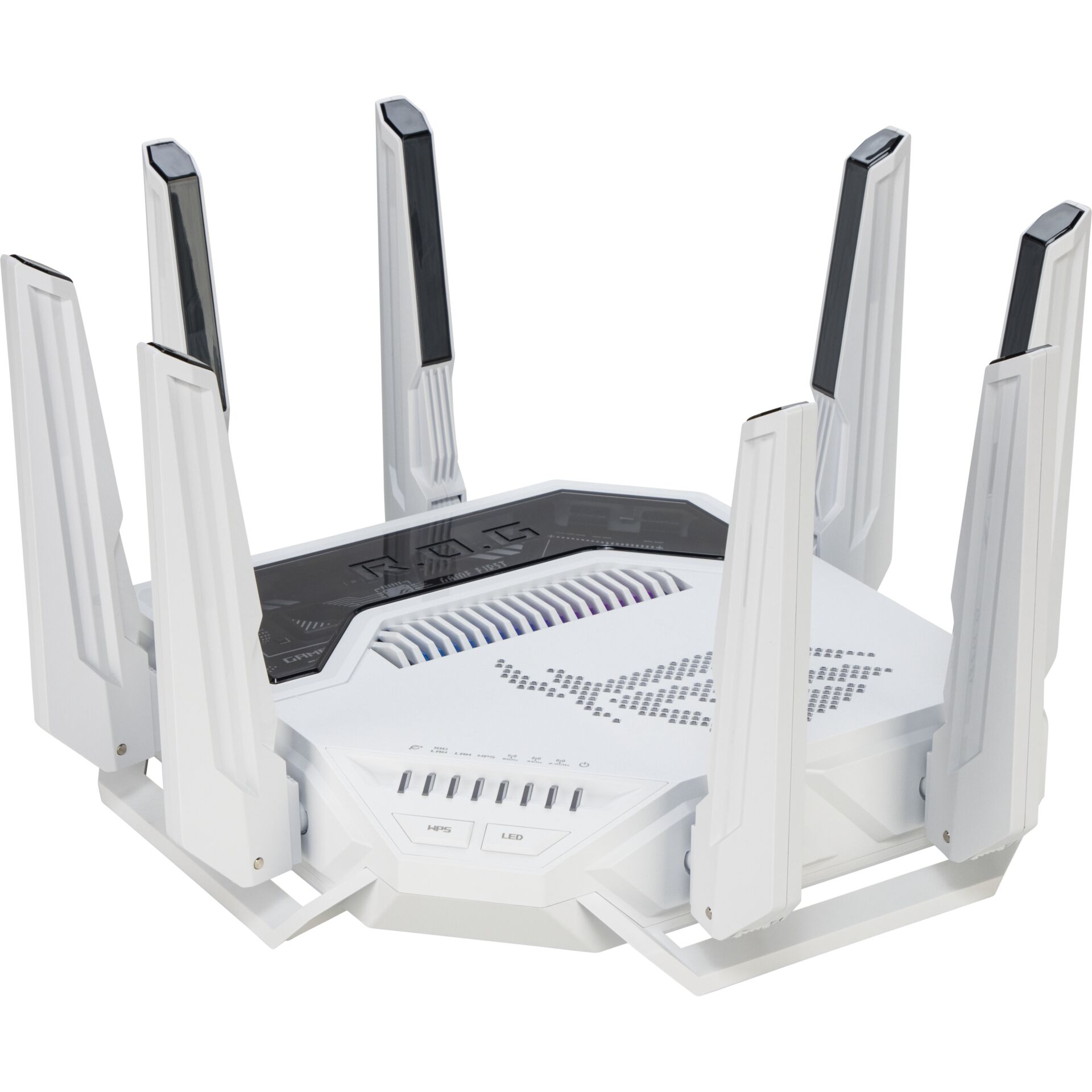 gaming-router, wifi-router, white, antennae, rgb-light, WLAN-Router, Gaming Router, sechs-Antenne, Weißer Router, WiFi-6/AX