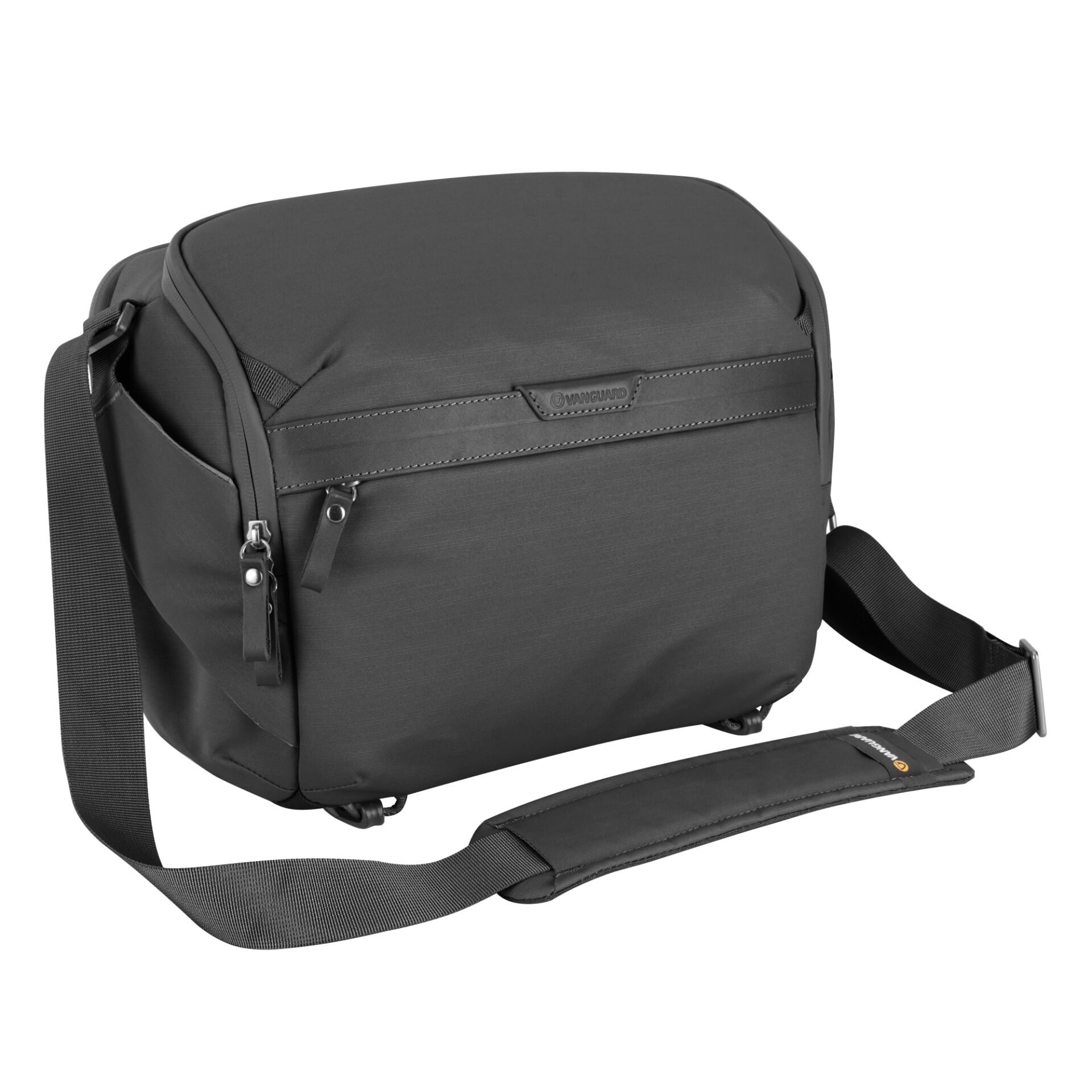 Messenger-Tasche, Schultertasche, Grau, Nylon, Reißverschlussfach