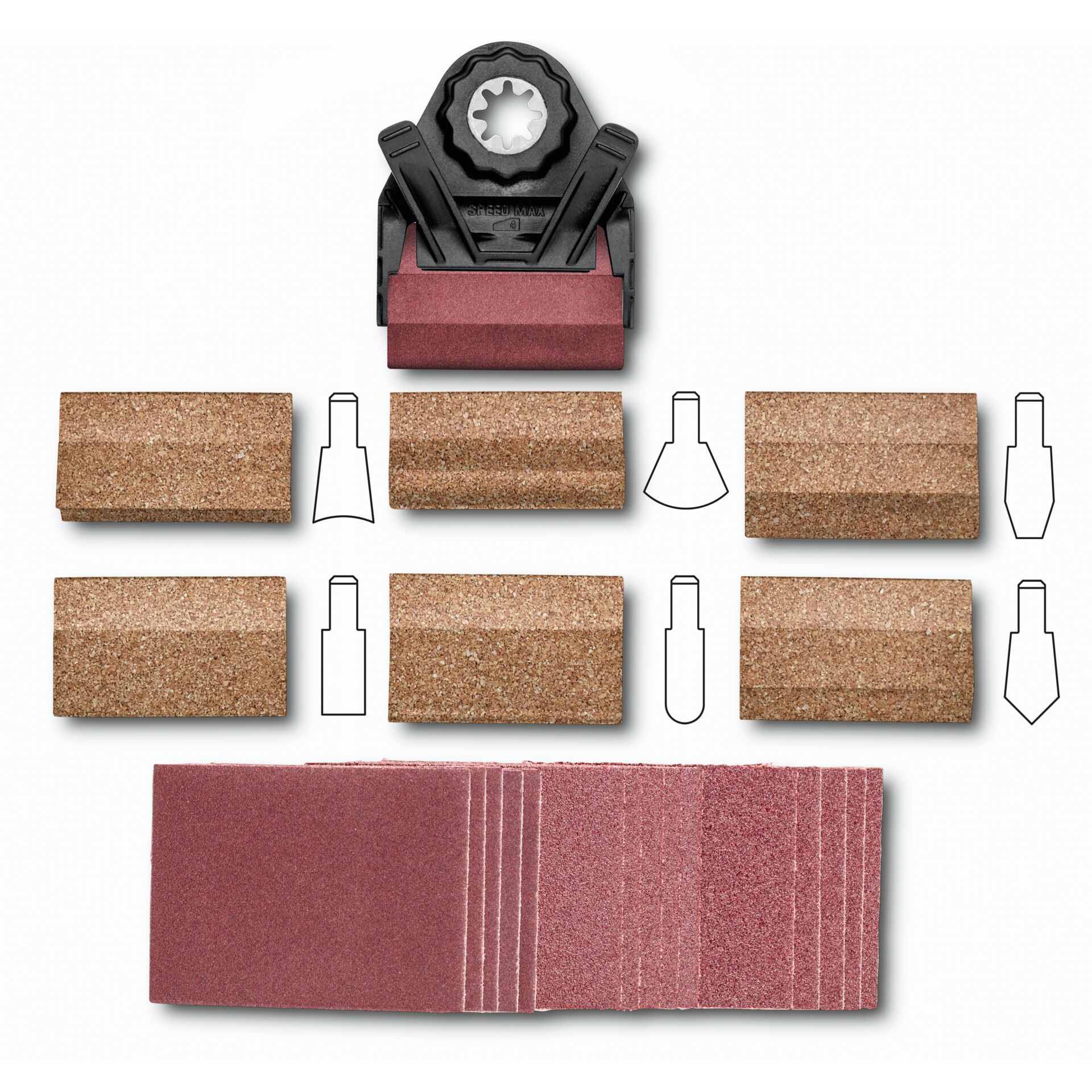 Schleifblock, Schleifpapier, Schleifklotz, Schleifsatz, Korkblock