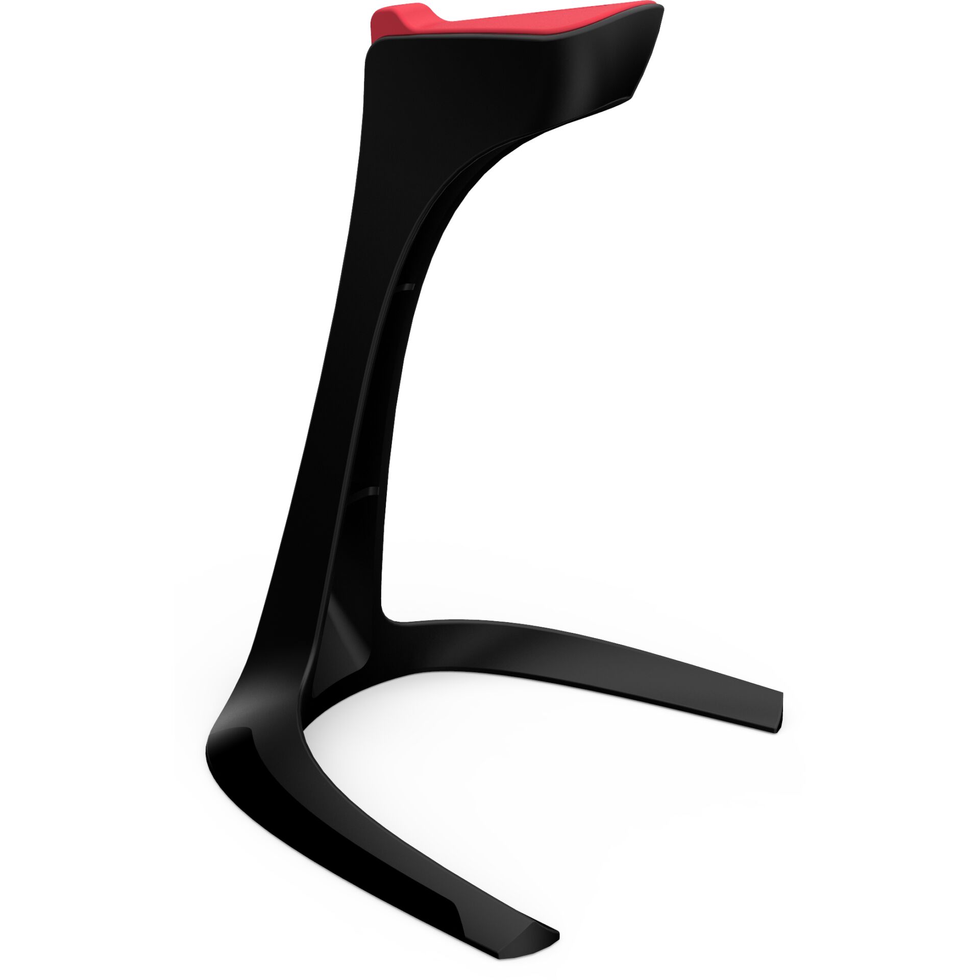 stuhl, stuhlbeine, kunststoff, schwarz, rot, designstuhl