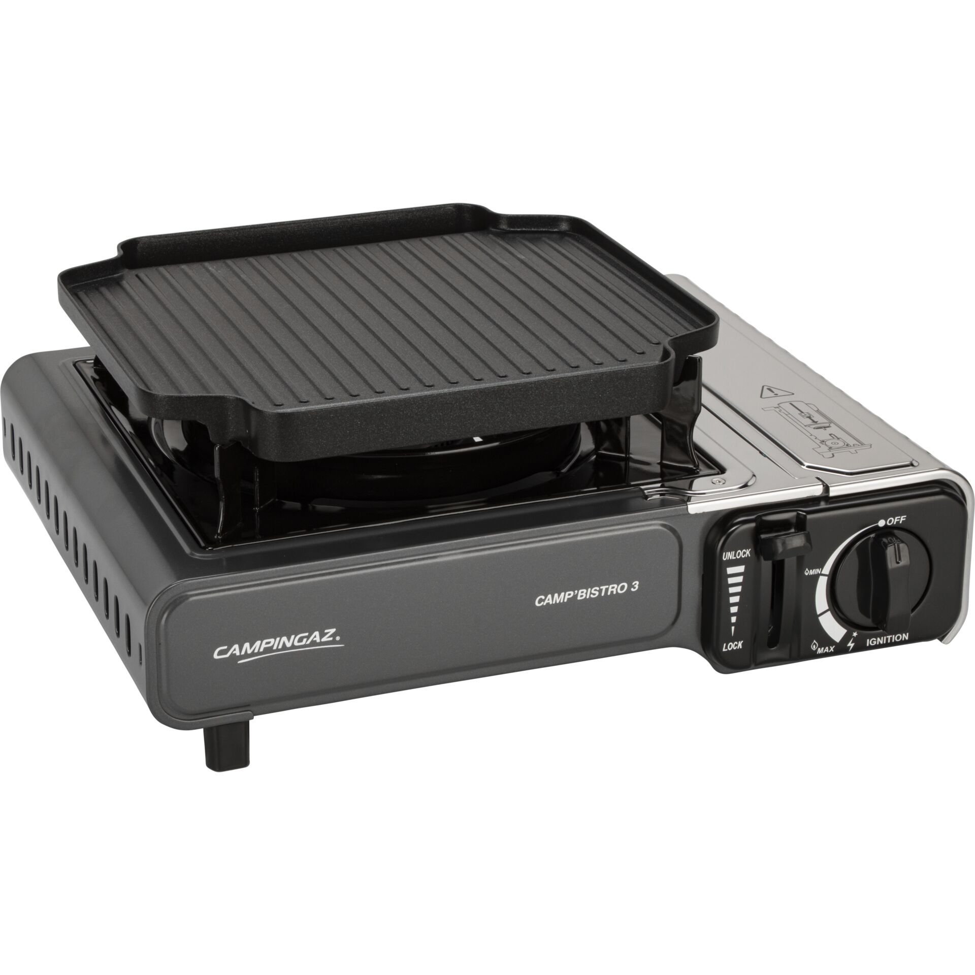 Camping stove, Gas stove, Single burner, Cast aluminium, Adjustable heat control