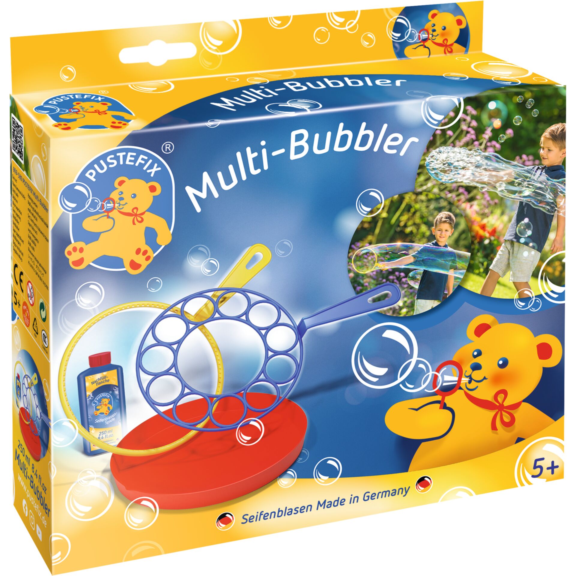 Blasen-Spielzeug, Blasenmaschine, Kinder-Spielzeug, Plastik-Ring-Spielzeug, Made in Germany