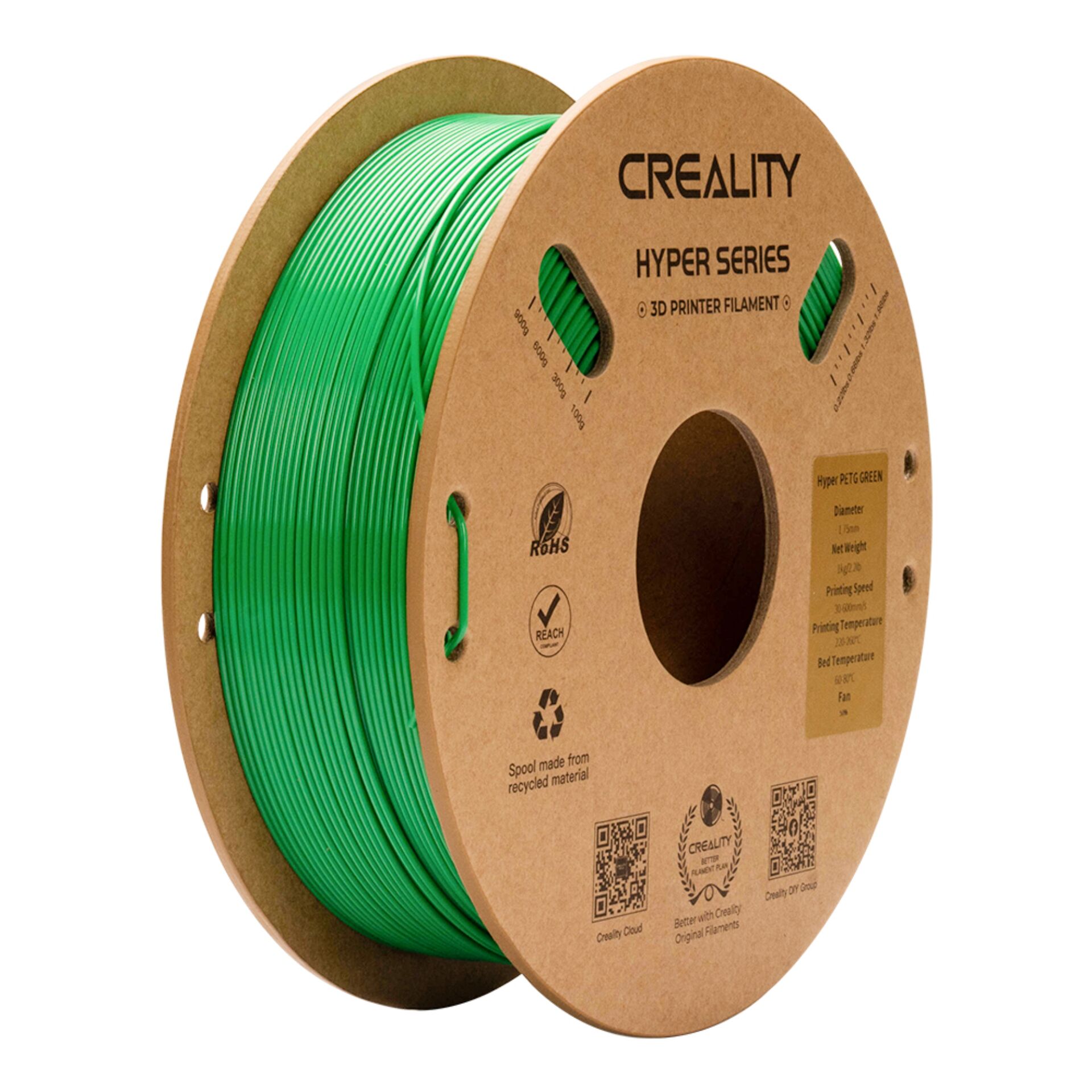 3D-Druck Filament, Grün, PETG, Spule, Hyper Series
