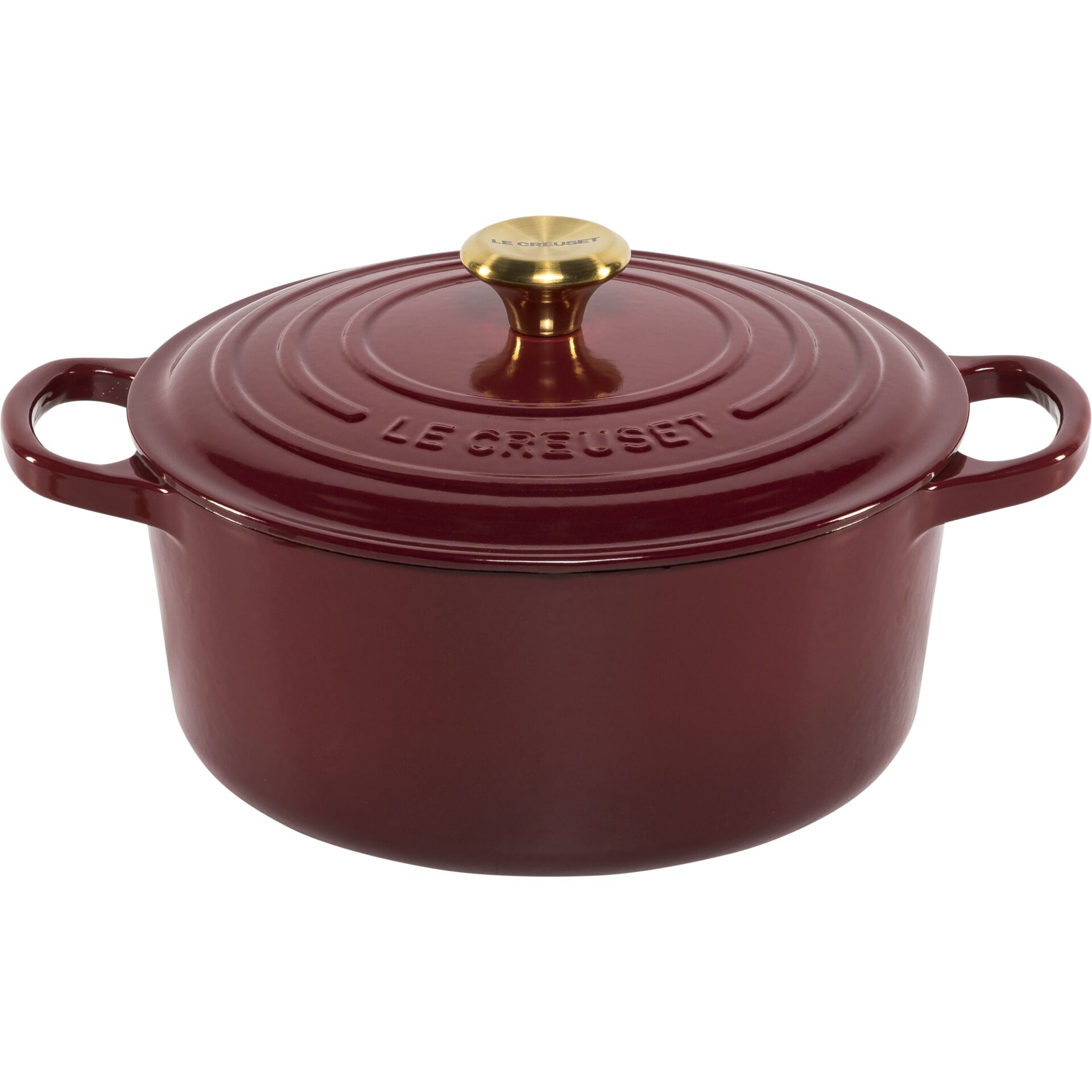 Dutch oven, Gusseisen, Burgundy, geschlossener Topf, zwei Griffe