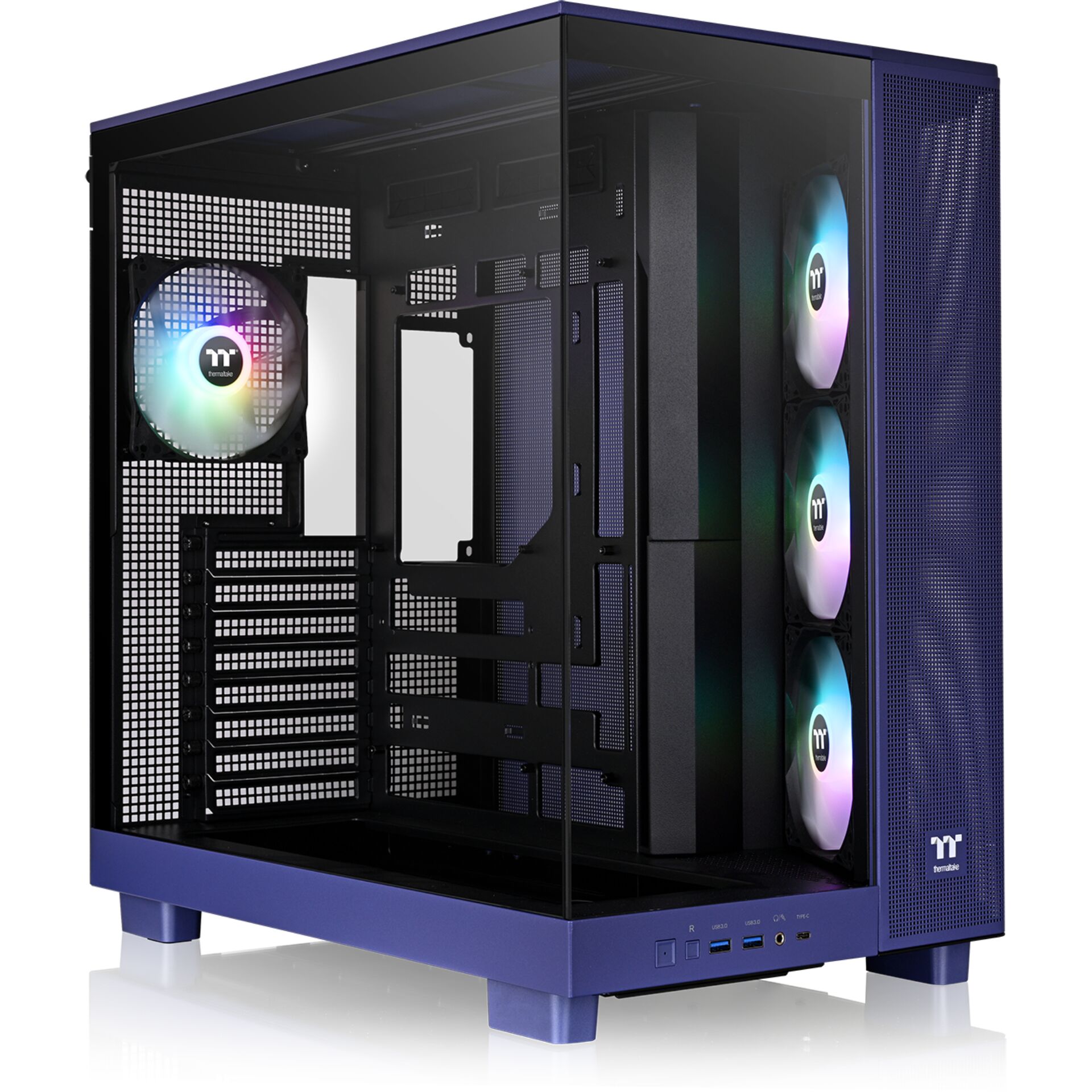 PCgehäuse, Mid-Tower, RGB, Glassseite, Front-USB-C