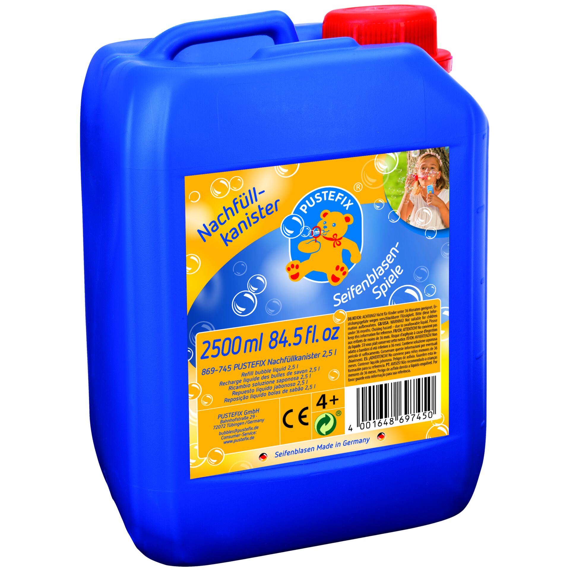 Flüssigkeit, Seifenblasen, Nachfüllkanister, 2500ml, Pustefix Seifenblasenlösung