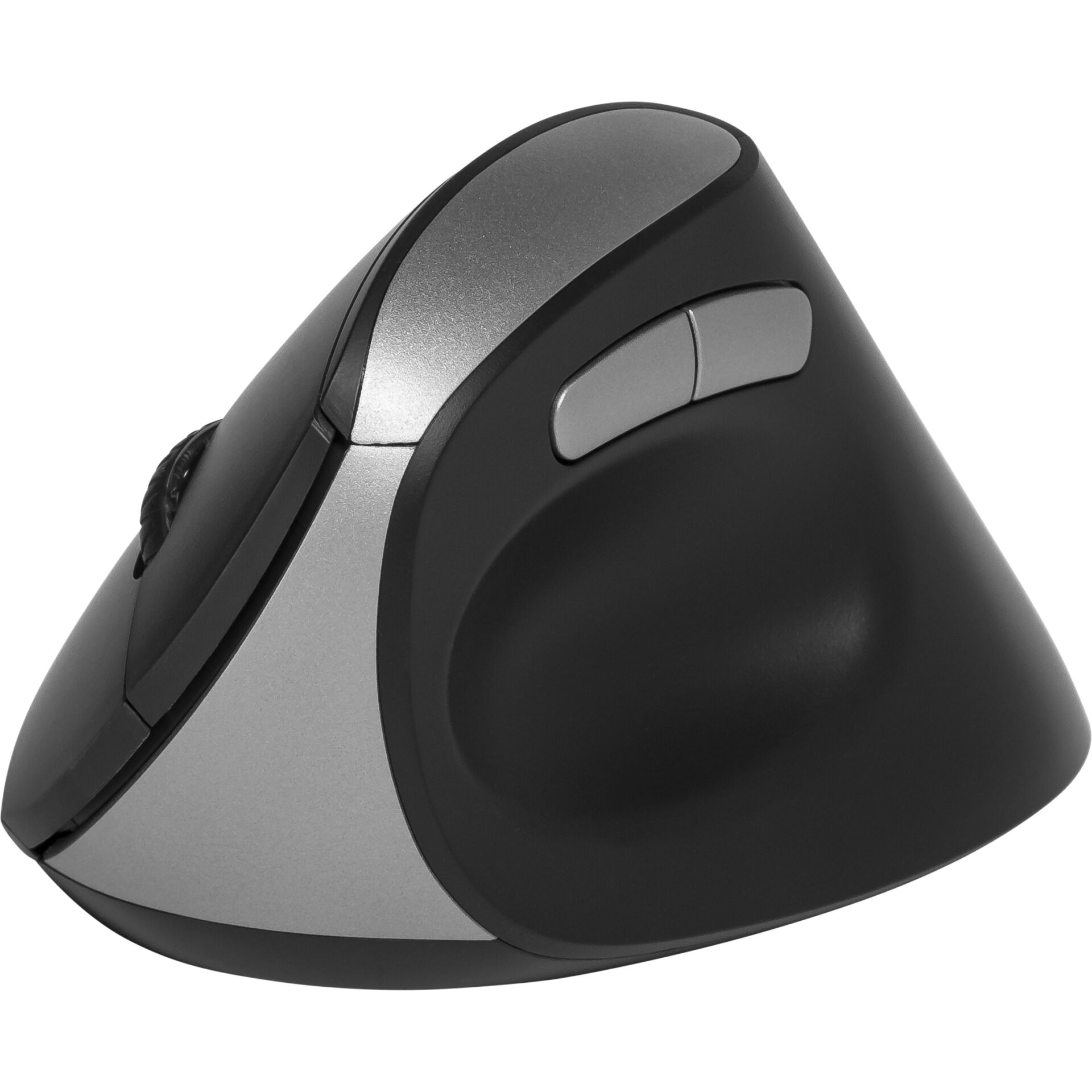 ergonomische Maus, kabellose Maus, Gummigriff, Scrollrad, zwei Ton Grau