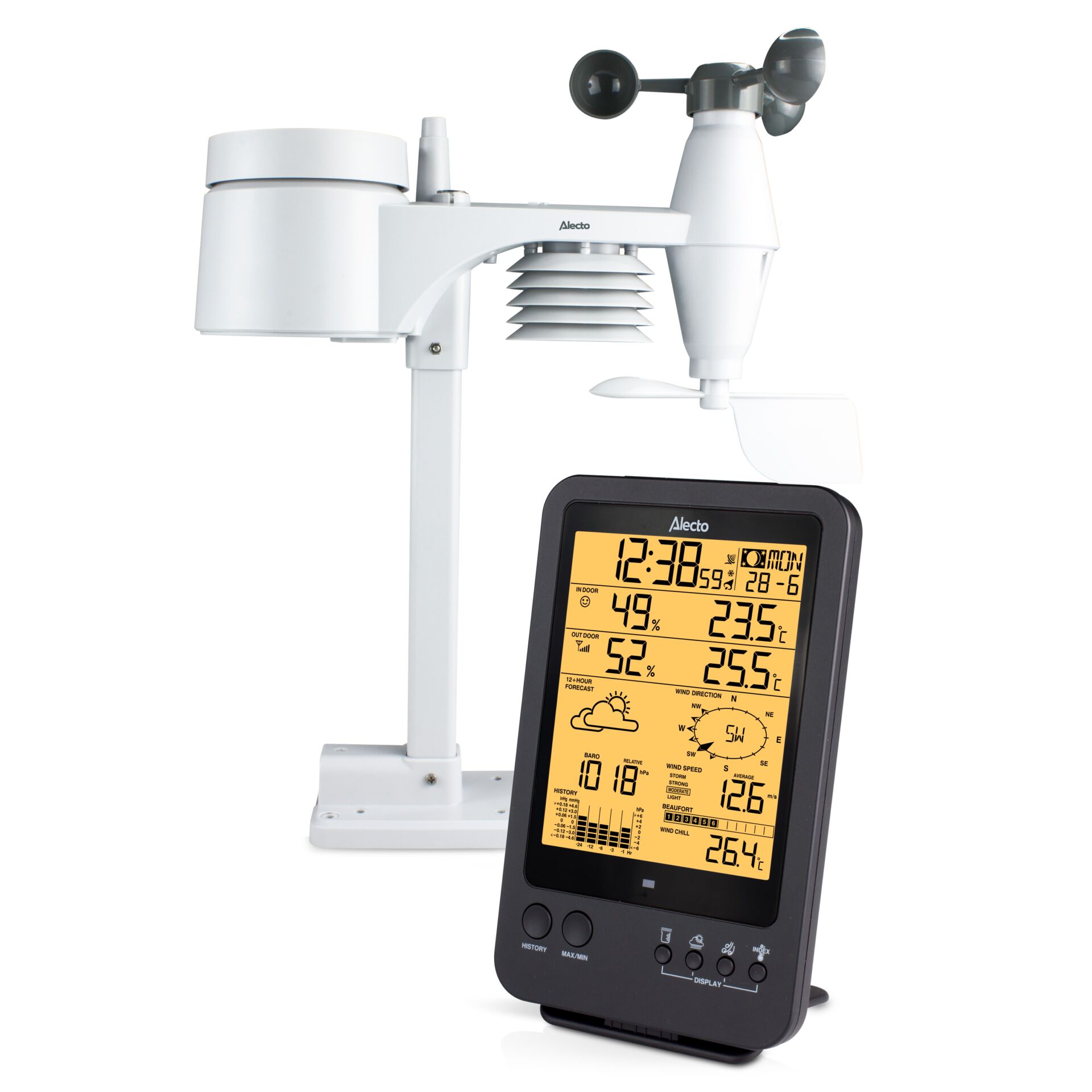 Wetterstation, Wetterstation mit Display, Wettermonitor, Meteorologiegerät, Digitale Wetterstation