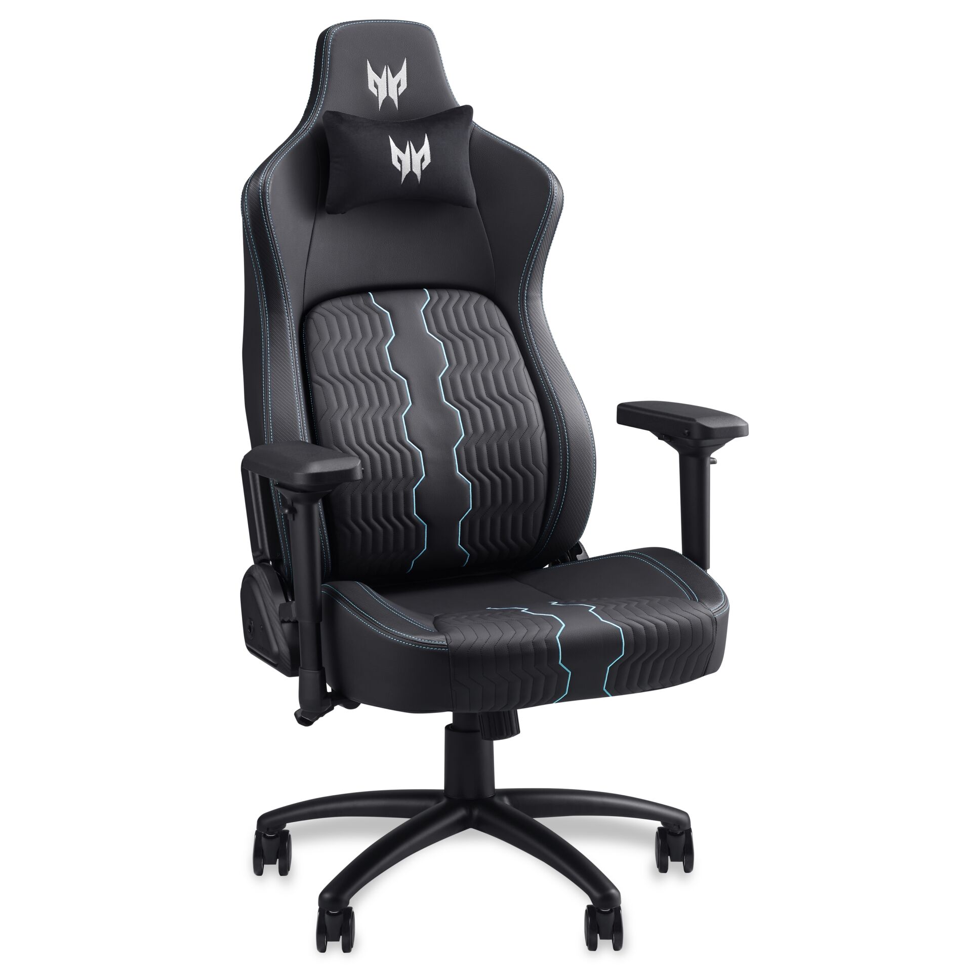 Gamingstuhl, Ergonomisch, Verarbeitung Stitching, Leuchtendes Muster, Gleiterbasis