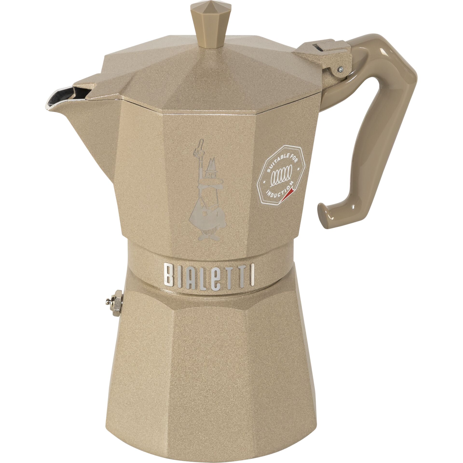 Kaffeemaschine, Moka-Kanne, Kaffeezubereitung, Induktion geeignet, Goldbeige