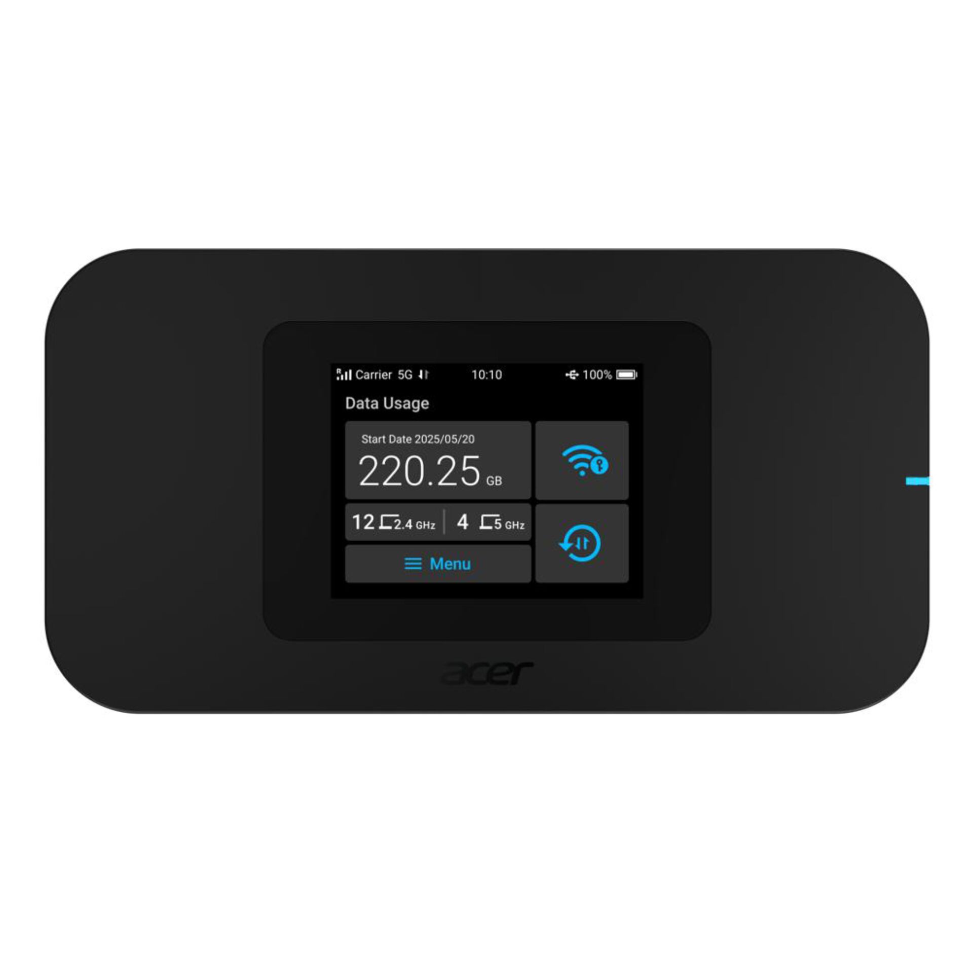 WiFi Hotspot, Datenverbrauch, tragbarer Router, schwarzes Gerät, Acer sichtbar