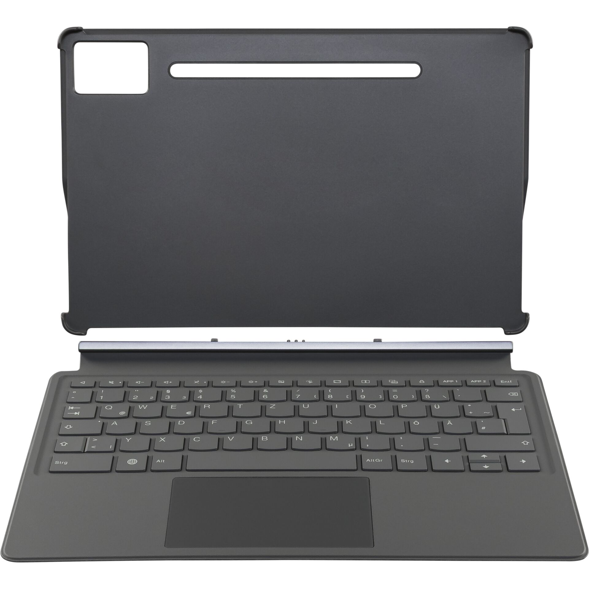 Tablet-Hülle, Tastaturhülle, abnehmbar, Grau, Kamera-Slot