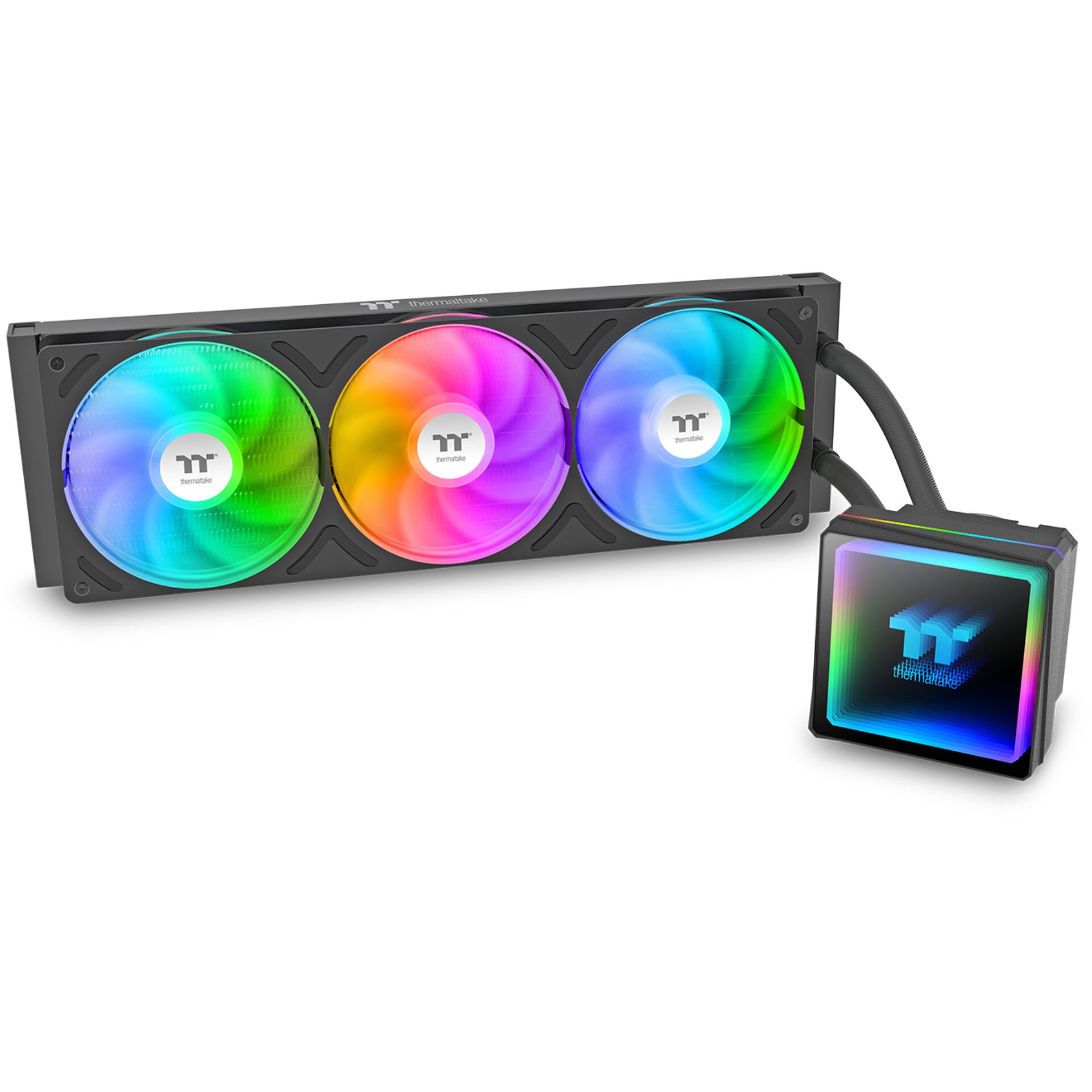 wasserkühlung, RGB, Triple-Fan, CPU-Kühler, LED-Display
