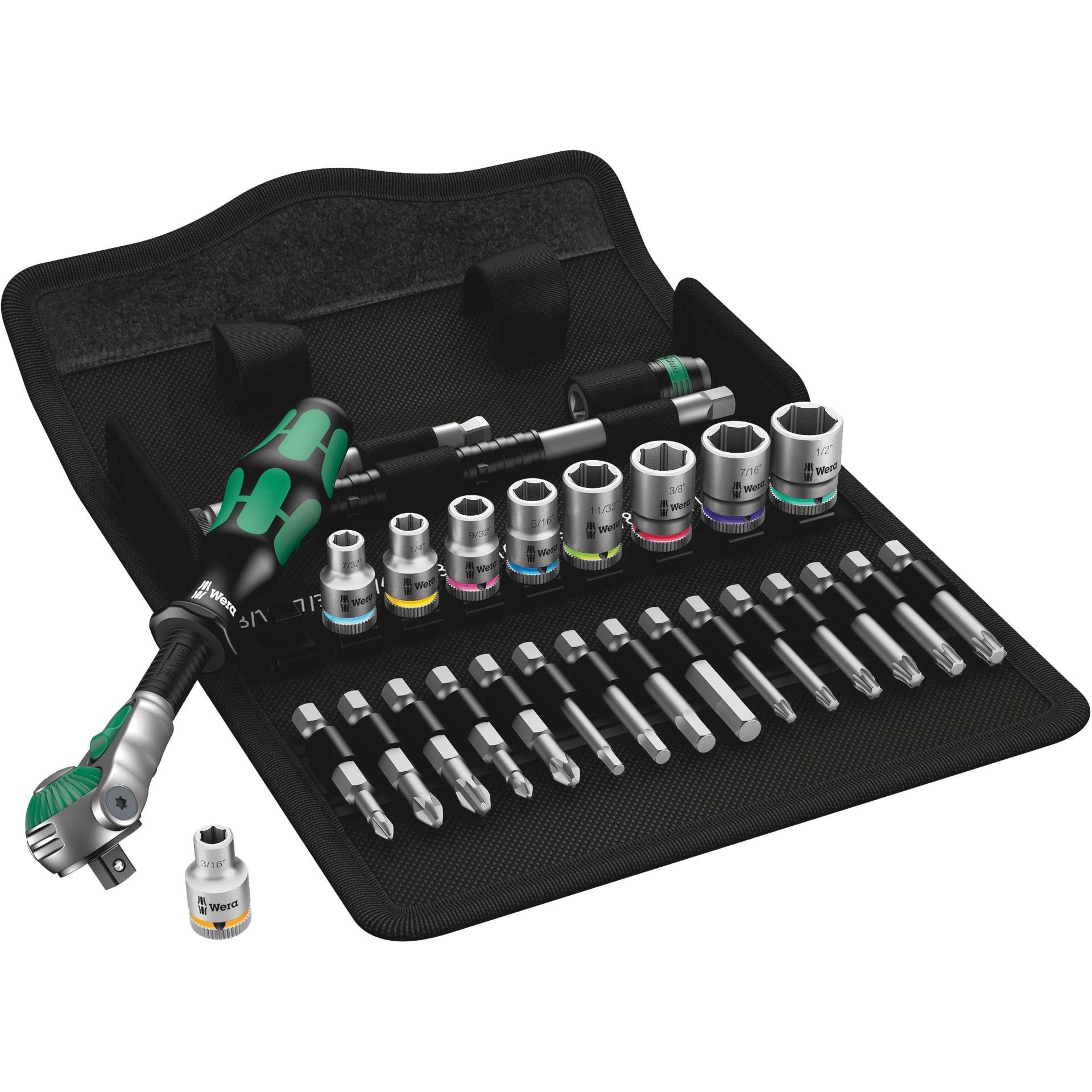 Wera 8100 SA 9 Zyklop Speed-  Knarrensatz, 1/4", zöllig