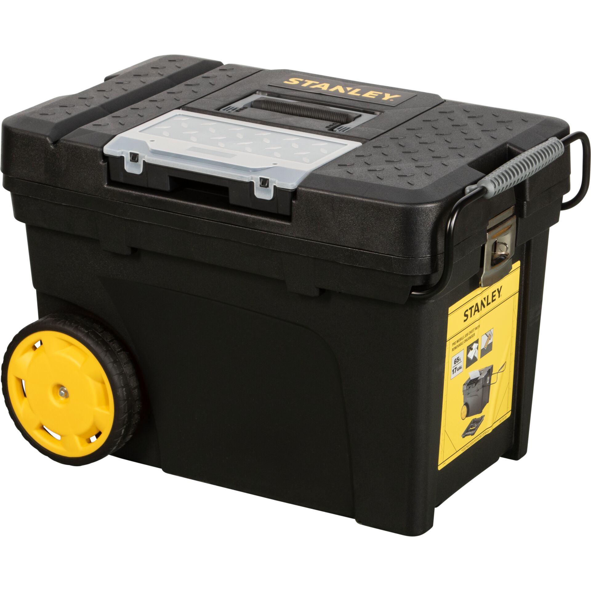 Werkzeugkasten, Werkzeugkiste, Rollend, Gelbe Räder, Stanley ProMobileToolChest, Werkzeugkoffer, Koffer, Rollwagen, Kunststoff, Stabiler Tragegriff