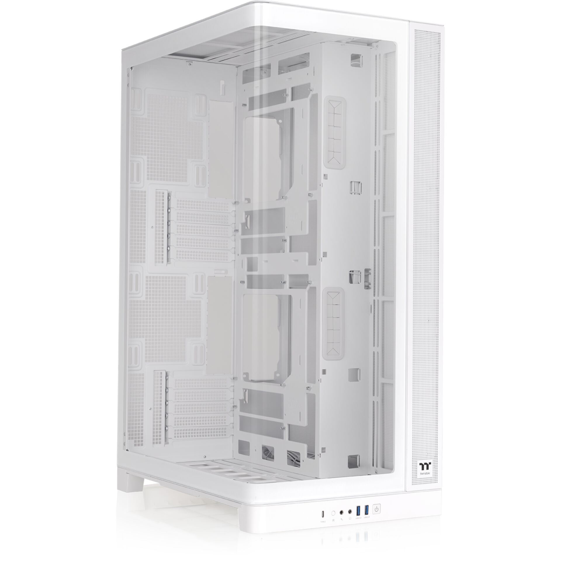 PC-Gehäuse, Mid-Tower, weiße Farbe, seitige Sichtfenster, USB-C Frontanschlüsse