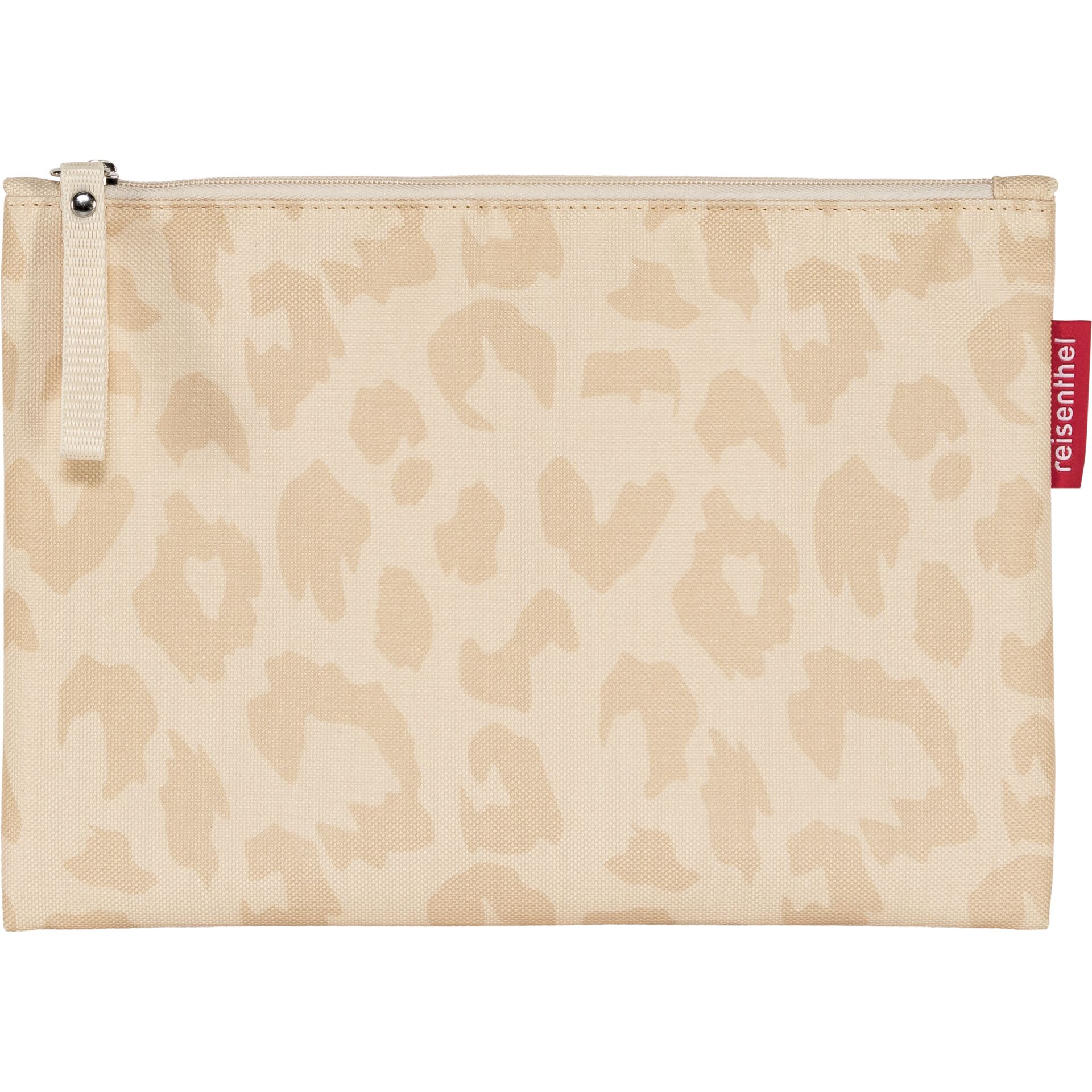Kosmetiktasche, Reißverschluss, Beige Muster, Beutel, Leopardendruck