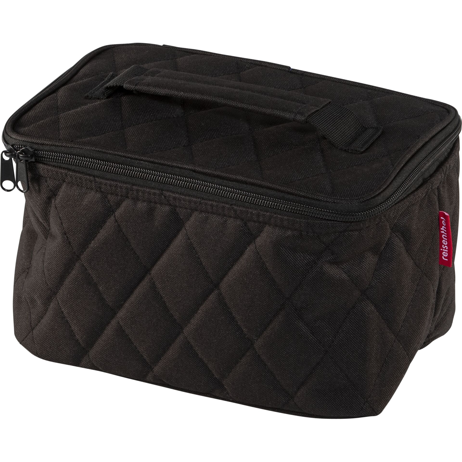 kosmetiktasche, quartett tasche,  quilted, schwarz, reissent
