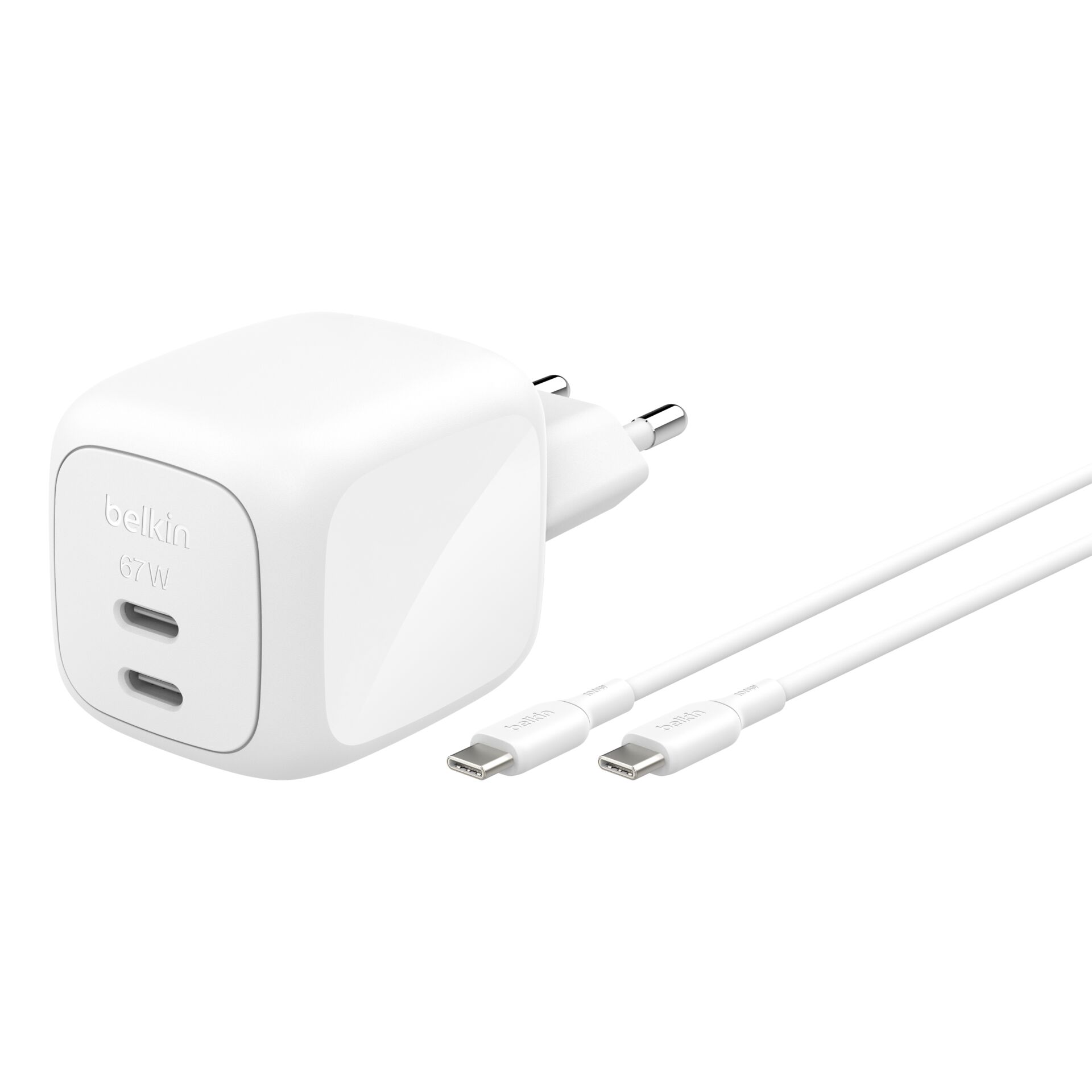 Netzadapter, USB-C, Wandladegerät, USB-C Kabel, Weiß
